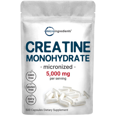 Creatine Monohydrate 5,000mg, 500 Capsules front