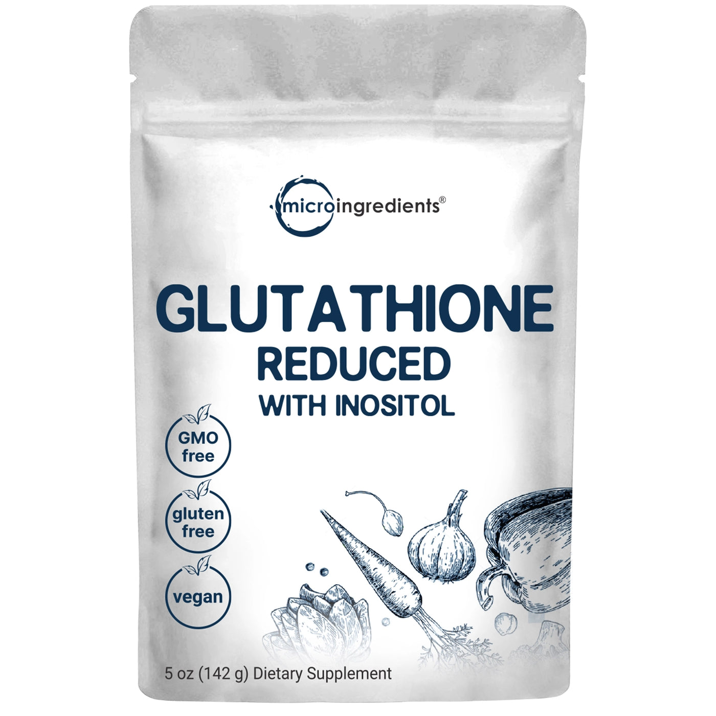 Glutathione Reduced Powder, 5 Ounces front