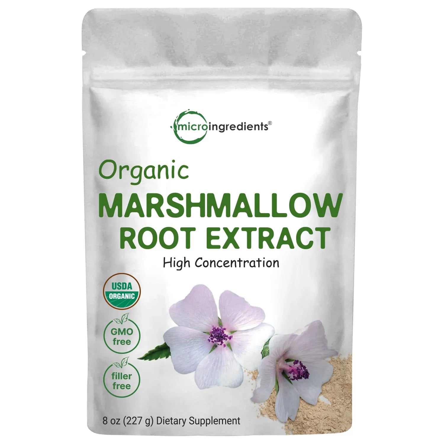 Organic Marshmallow Root Powder Pure and Natural Extract Micro