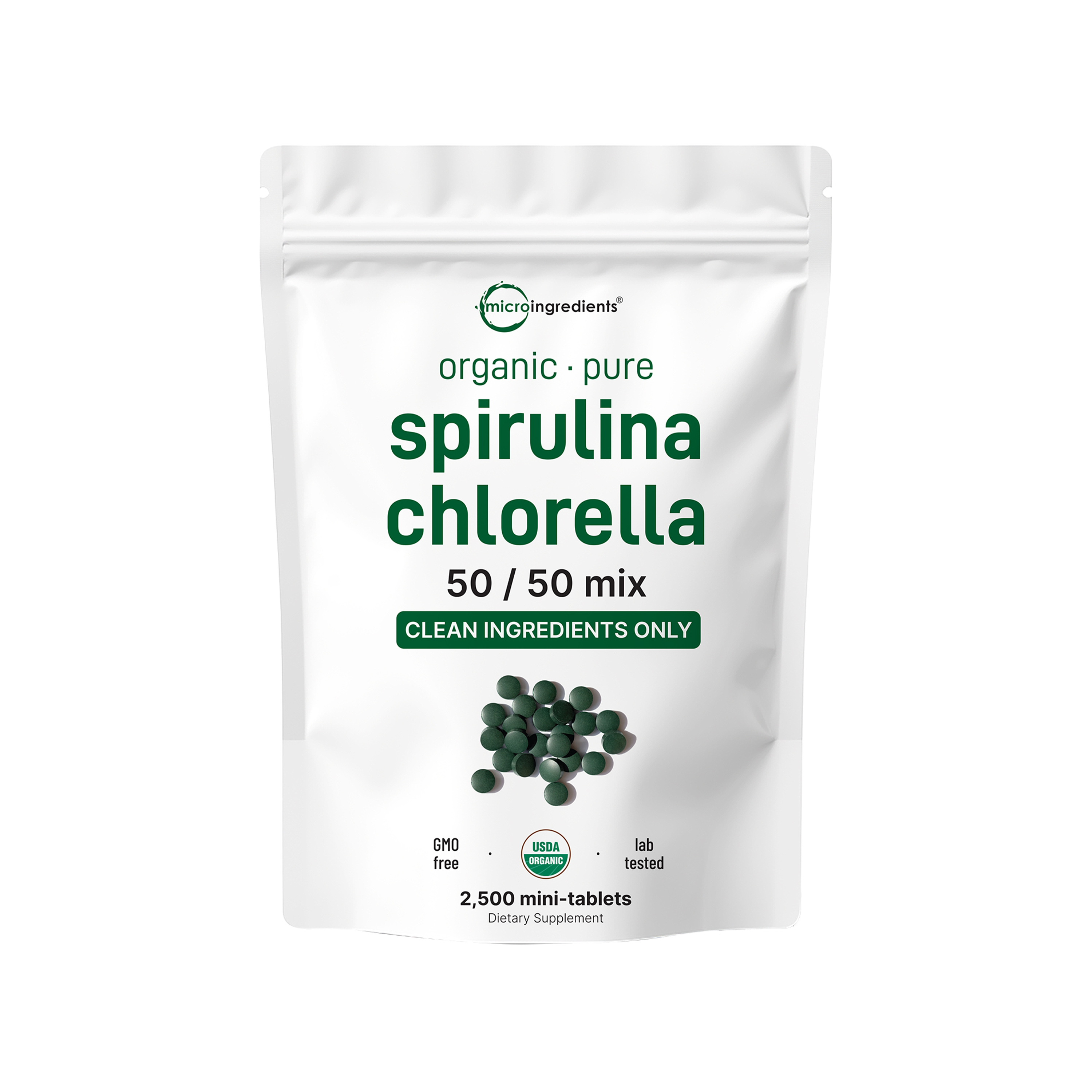 Micro Ingredients Organic Spirulina Chlorella 2,000mg Per Serving, 2,5