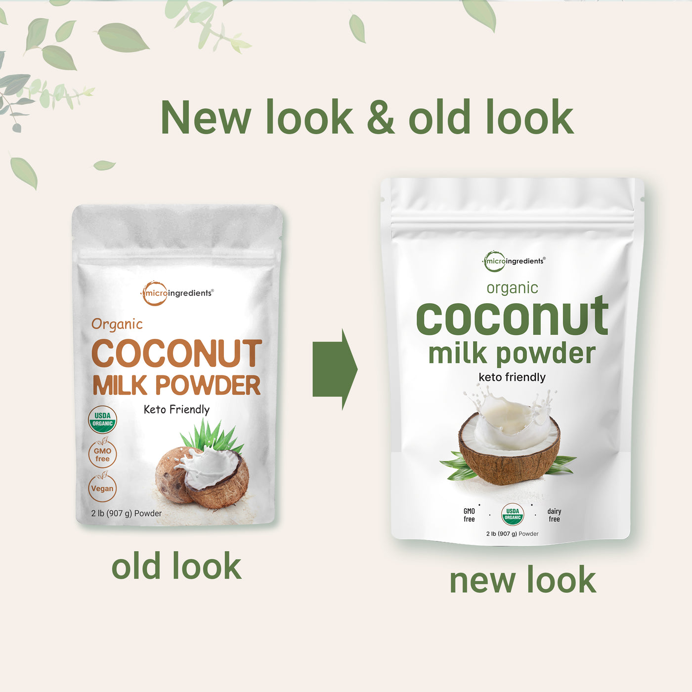 Organic Coconut Milk Powder, 2 Pound (32 Ounce) New VS Old