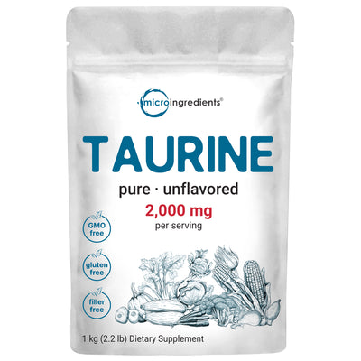 Micro Ingredients Taurine Powder, 500 Servings