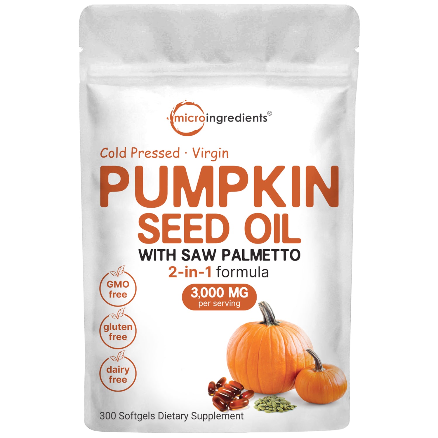 Premium Cold Pressed Pumpkin Seed Oil with Saw Palmetto Micro Ingredients