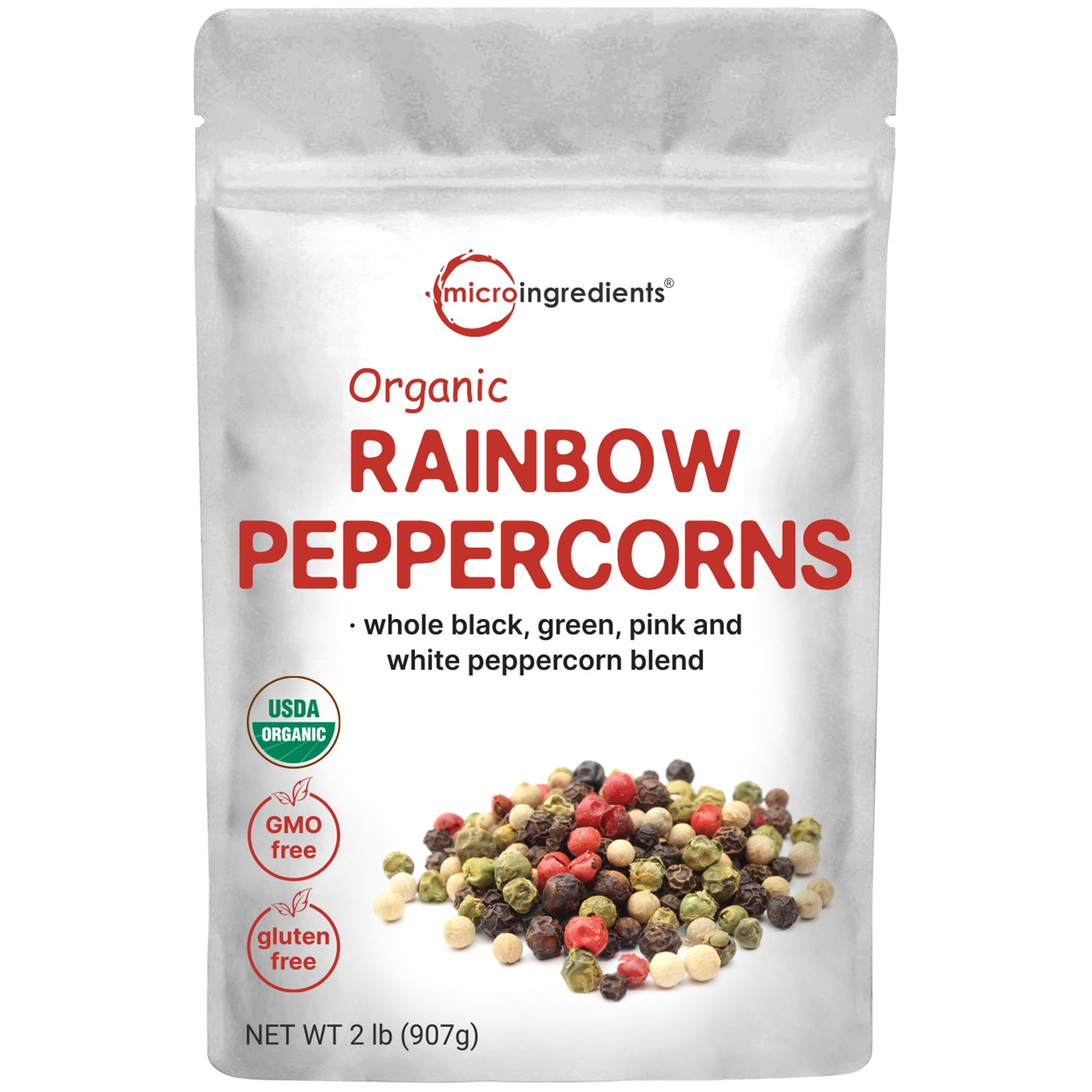 Organic Rainbow Peppercorns Premium Mix Peppercorn Blend Micro