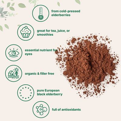 Organic Elderberry juice Powder, 4 Ounces Powder Forms