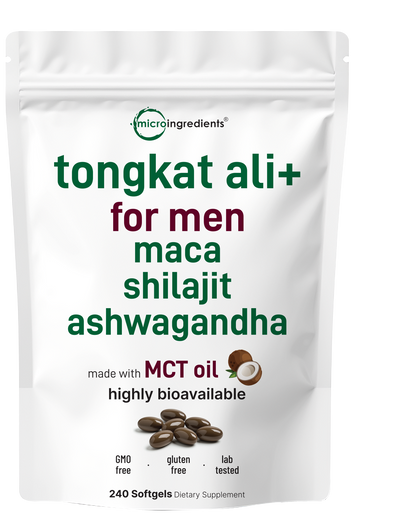 Micro Ingredients Tongkat Ali+ for Men with MCT Oil, 240 Softgels