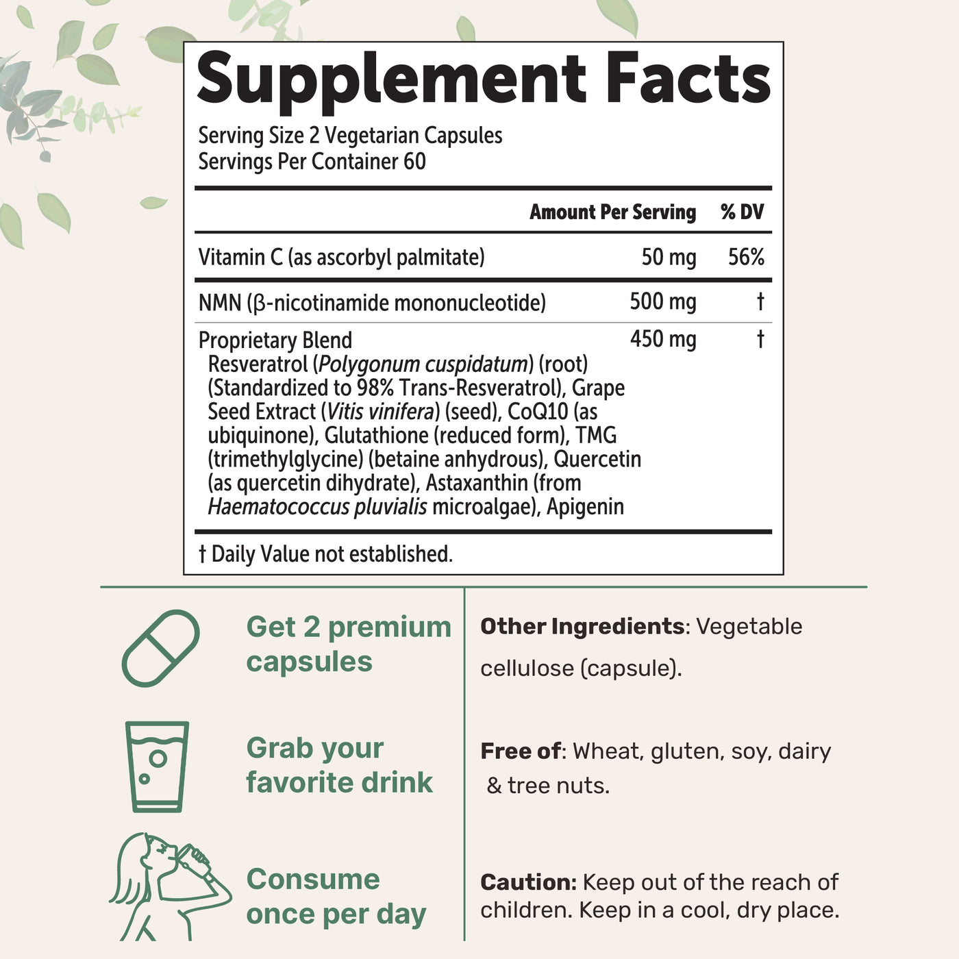 Micro Ingredients NMN Complex 1,000mg Per Serving, 120 Veggie Capsules