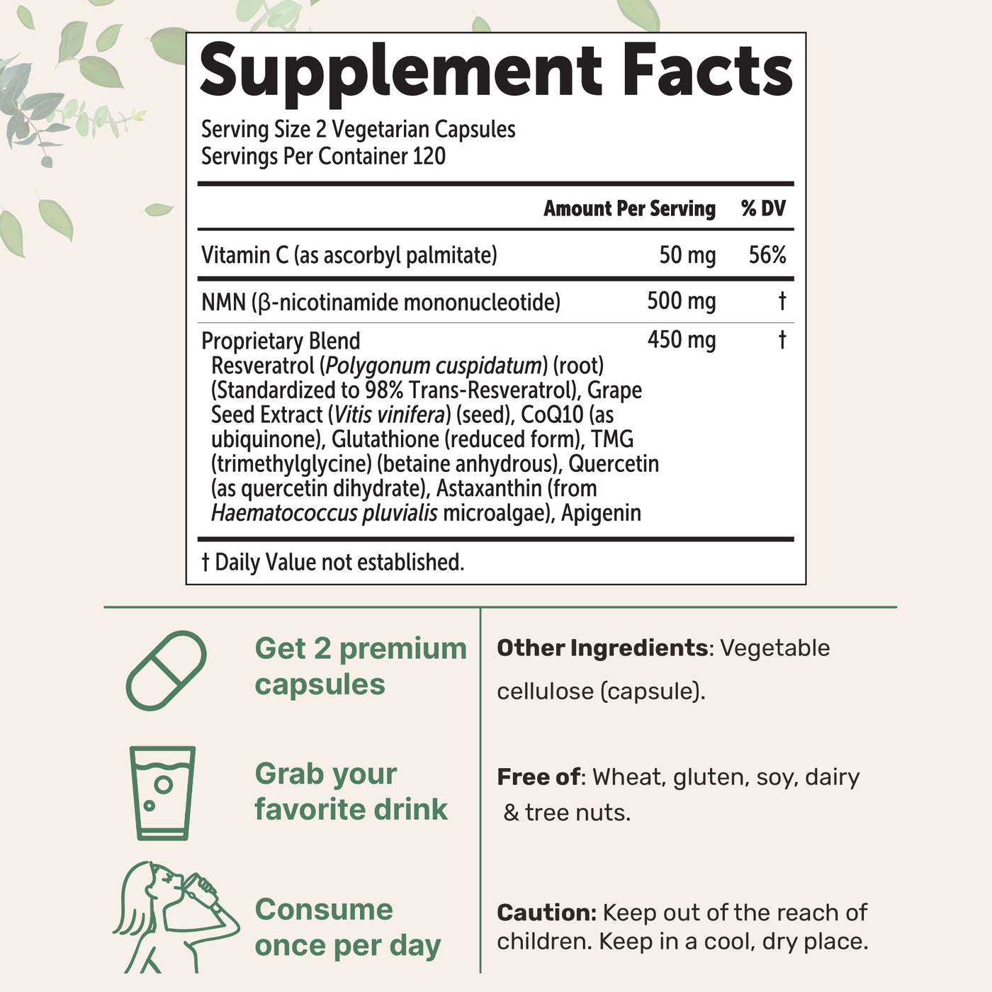 Micro Ingredients NMN Complex 1,000mg Per Serving, 240 Veggie Capsules