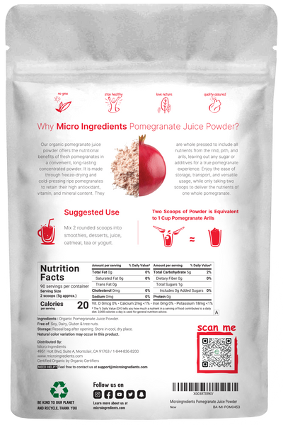Organic Pomegranate Juice Powder Back