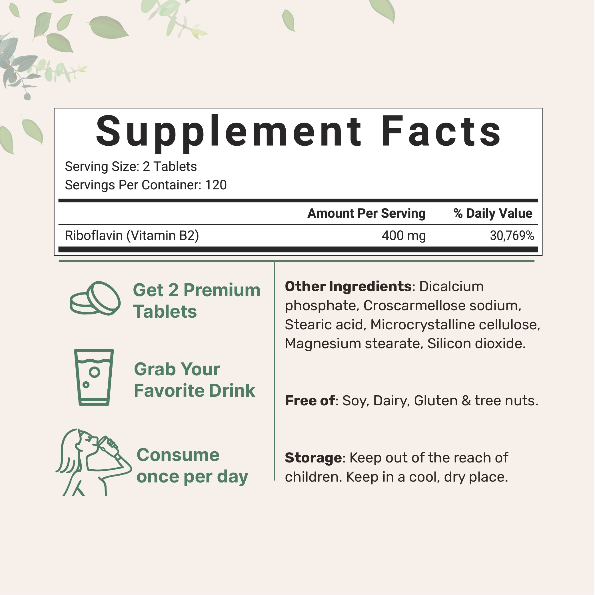 Micro Ingredients Vitamin B2 Riboflavine Tablets