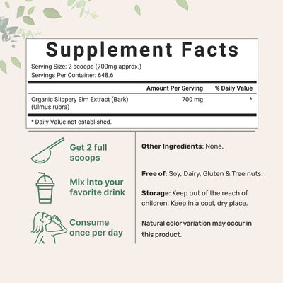 Micro Ingredients Organic Slippery Elm Bark Powder 1lb