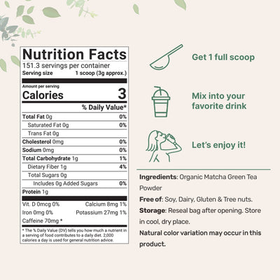 Organic Matcha Green Tea Powder