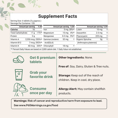 Micro Ingredients Organic Spirulina Tablets 720 Counts