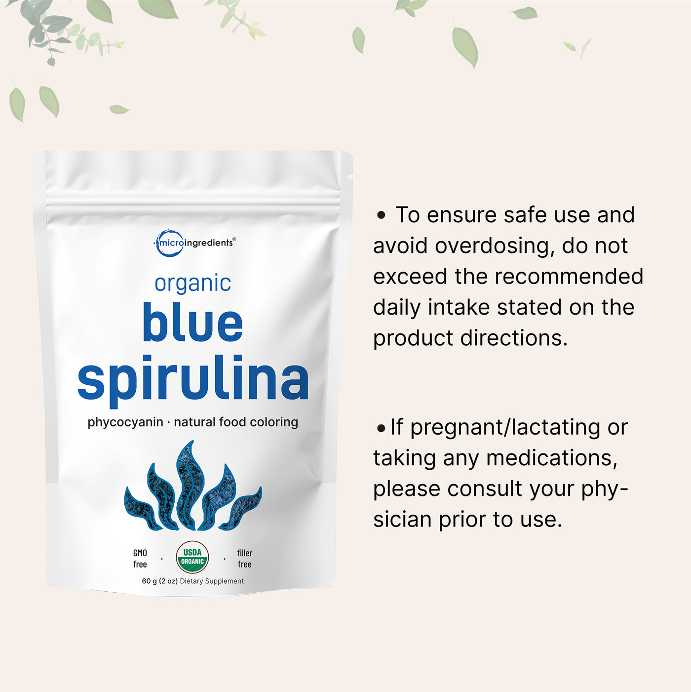 Organic Spirulina Powder - Blue Phycocyanin Spirulina Protein Powder ...