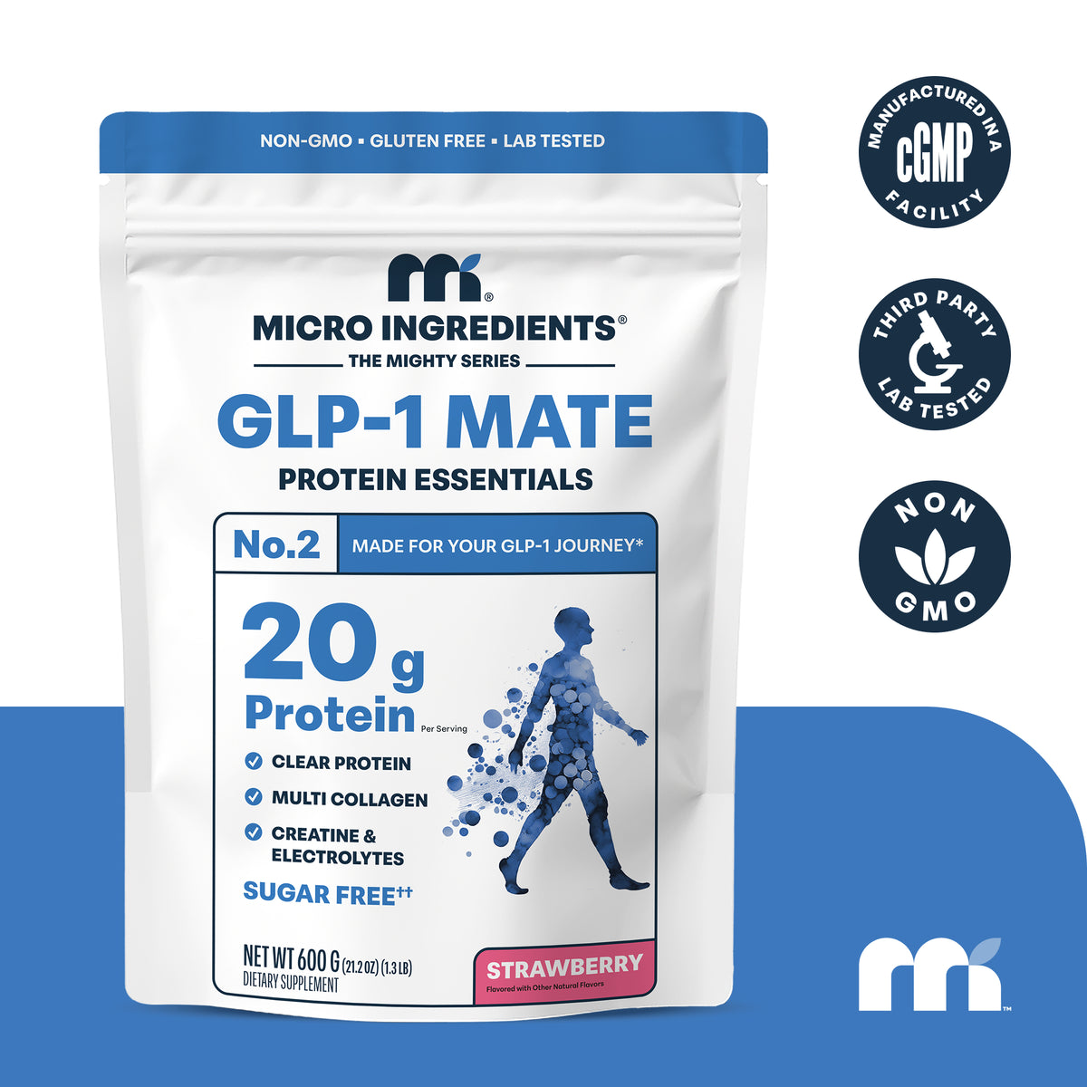 Micro Ingredients GLP-1 Mate Protein Essentials Powder, 600g
