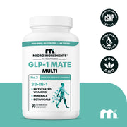 Micro Ingredients GLP-1 Mate 38-in-1 Multivitamin for Women & Men, 90 Vegetarian Capsules