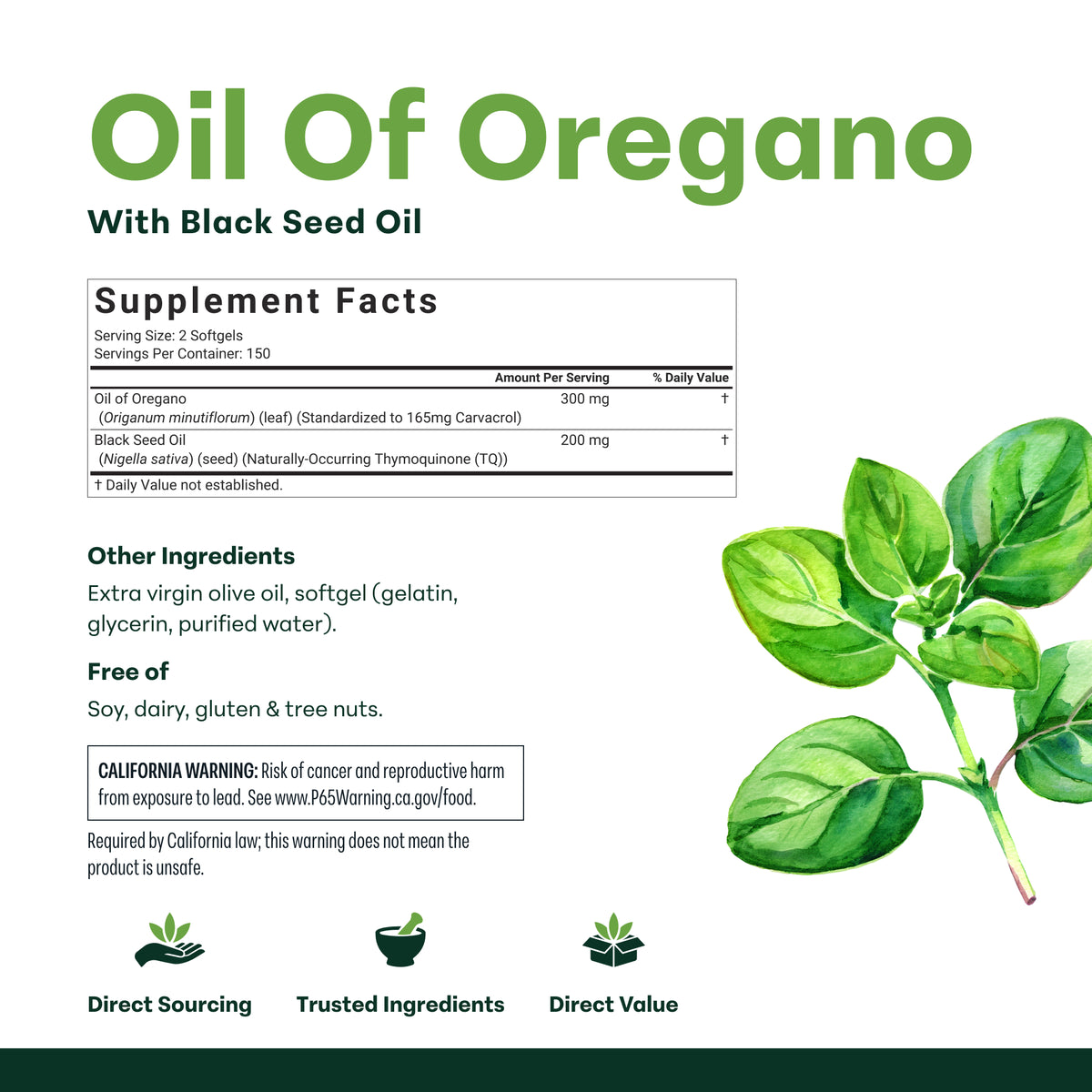 Micro Ingredients Oregano Oil with Black Seed Oil