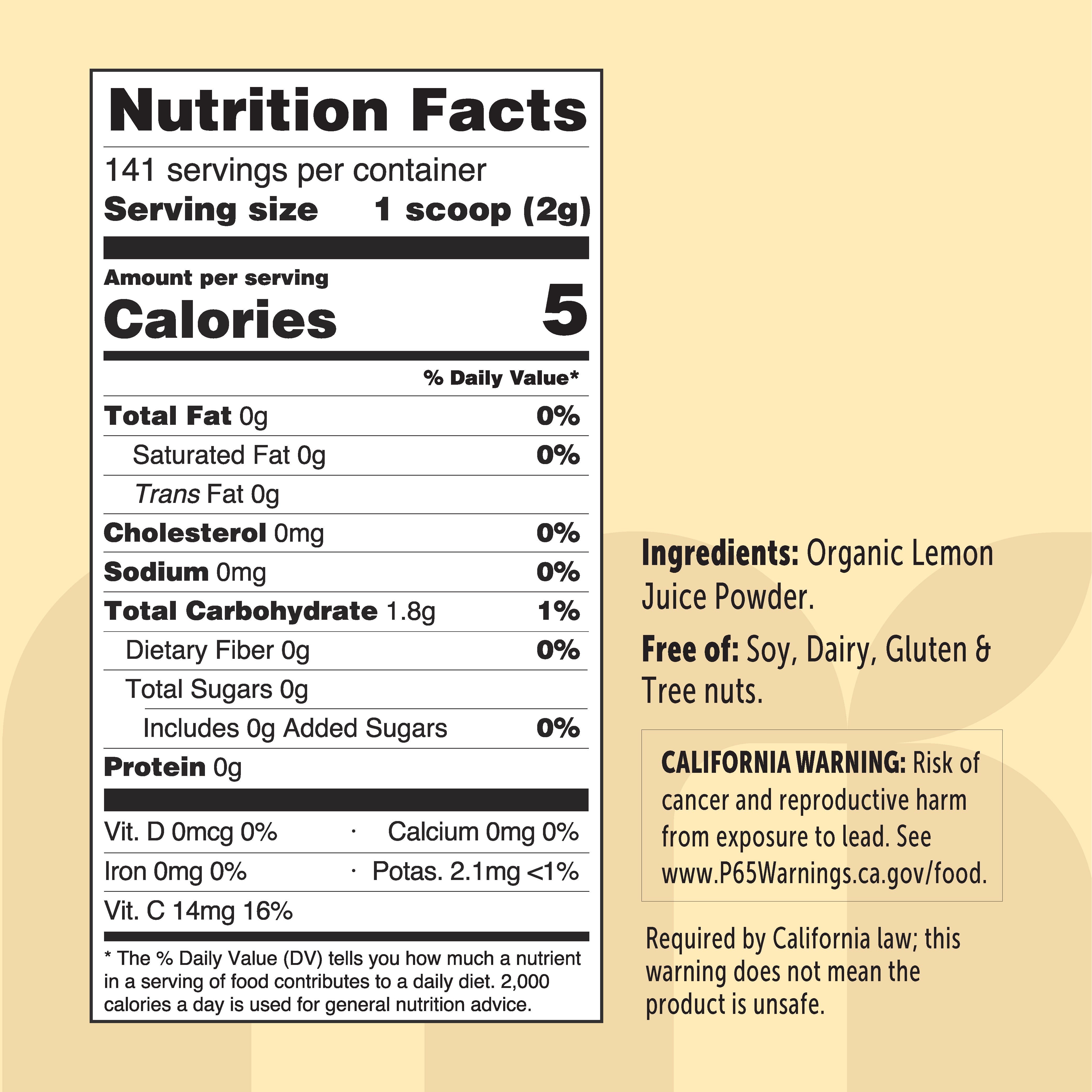 Micro Ingredients Organic Lemon Juice Powder