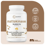 Micro Ingredients Nattokinase 10,000FU Complex, 240 Vegetarian Capsules