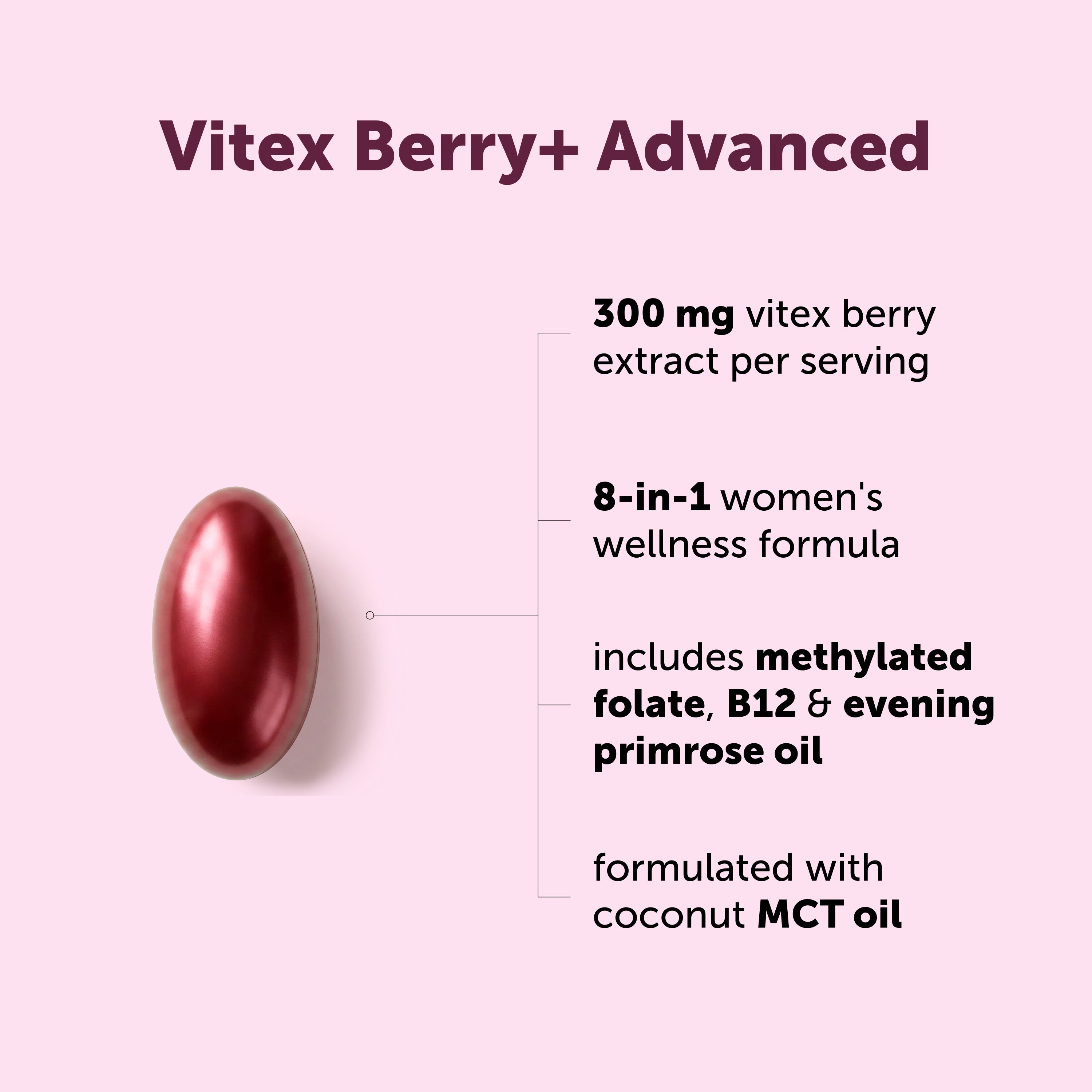Micro Ingredients Vitex Berry+ Advanced 8-in-1 Complex with MCT Oil, 240 Softgels