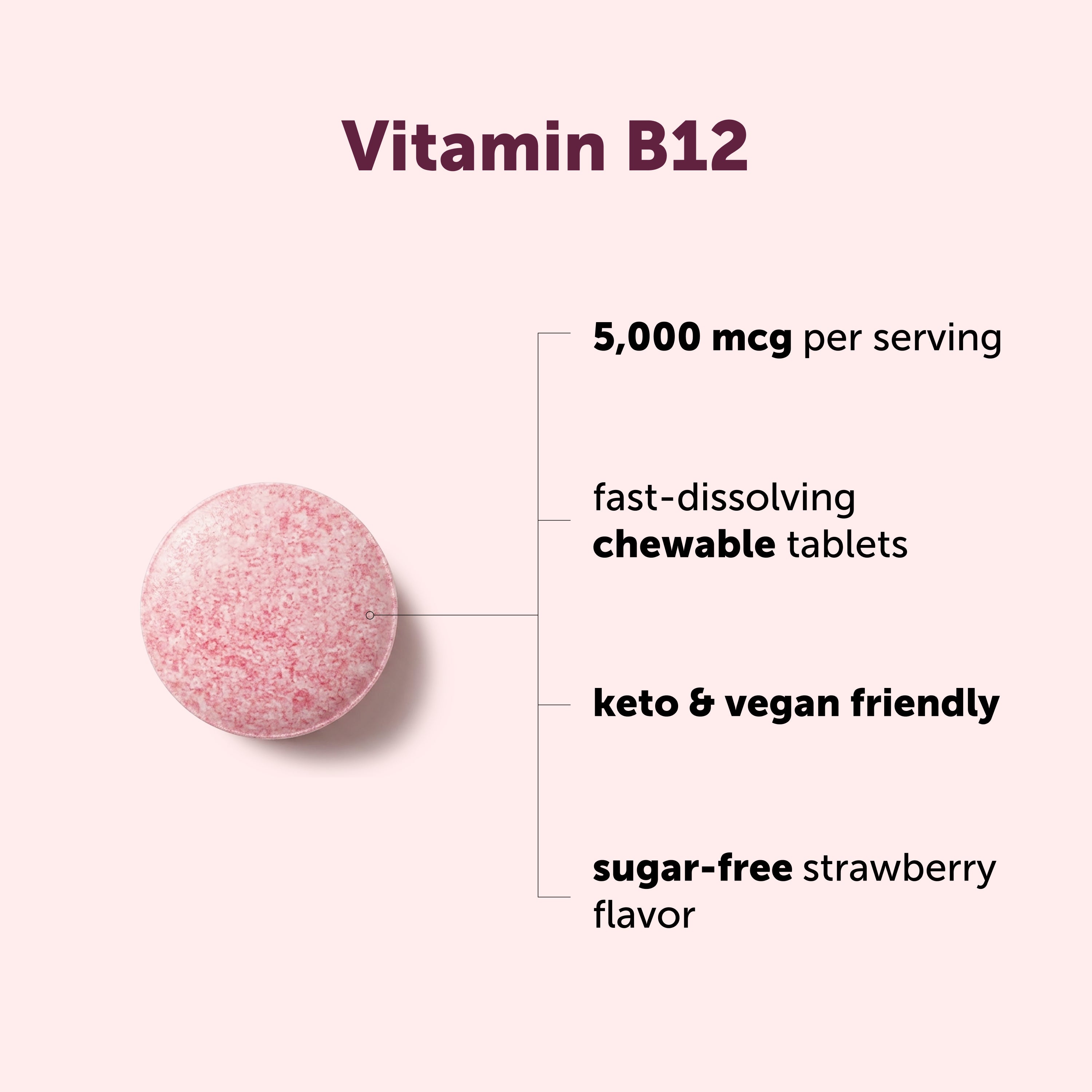 Micro Ingredients Vitamin B12 5000mcg | Methyl B12 Active Form – 240 Chewable Tablets