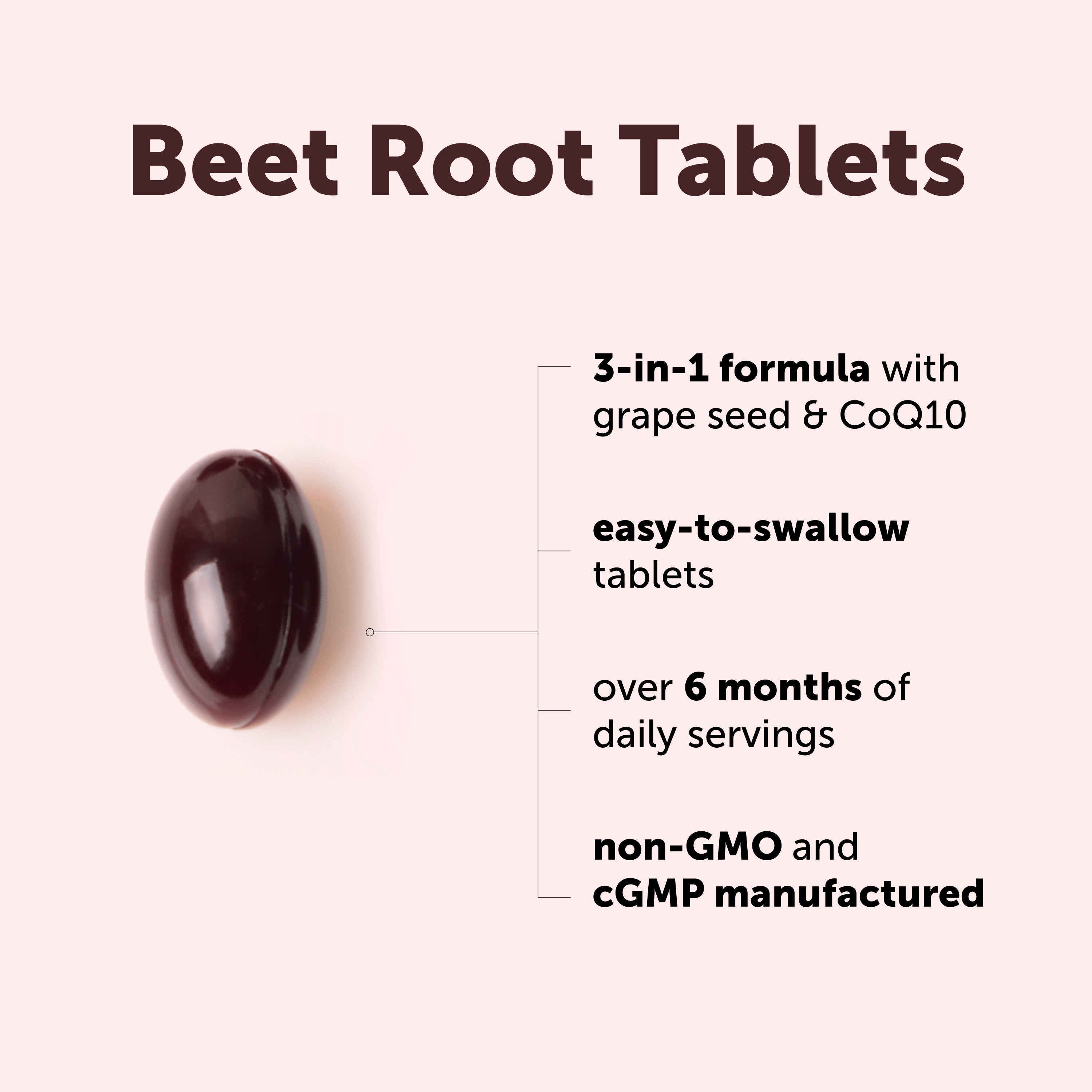 Micro Ingredients Beet Root 3-in-1 Complex with Grape Seed Extract & CoQ10, 400 Tablets