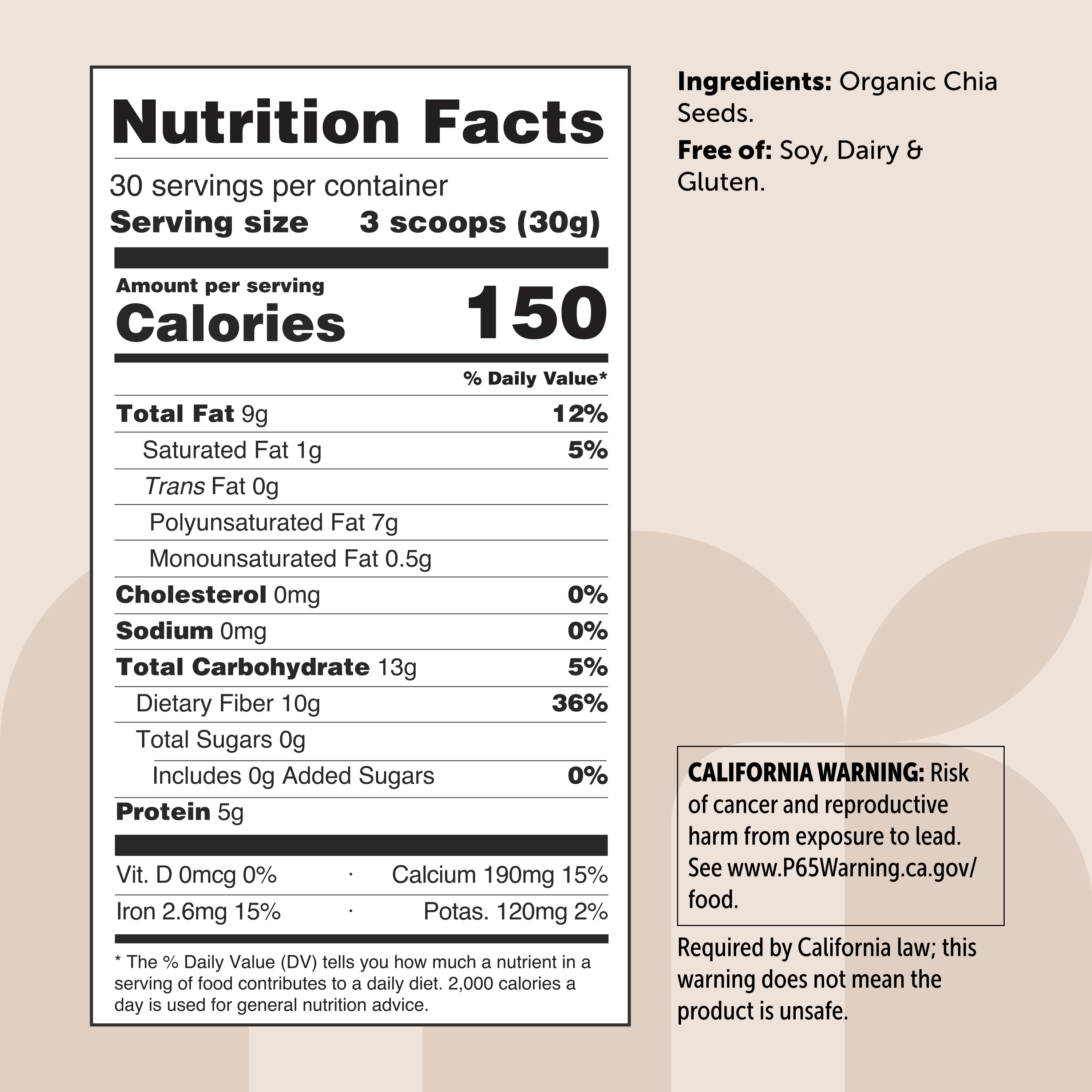 Micro Ingredients Organic Chia Seeds, 2lb