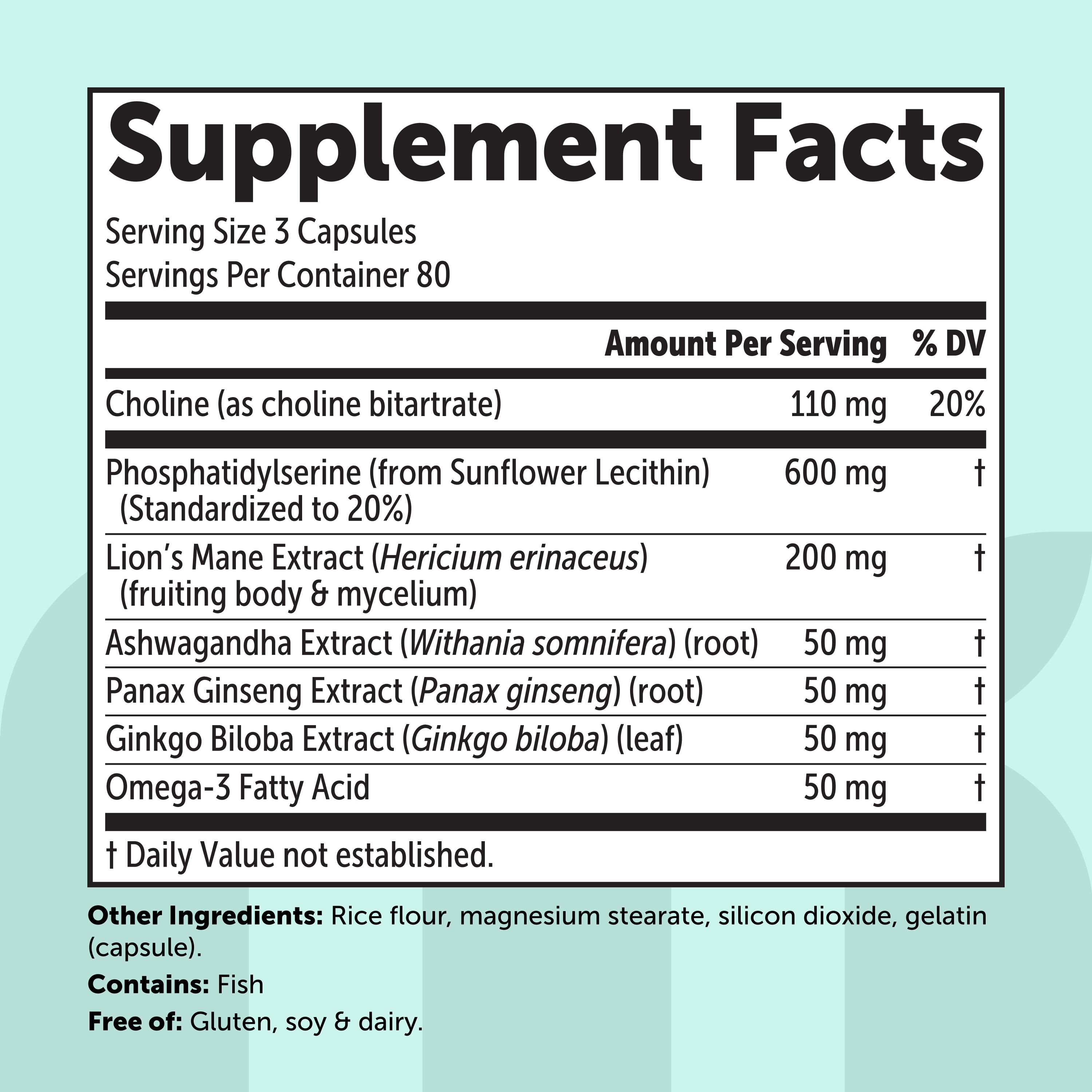 Micro Ingredients Phosphatidyl Serine 600mg, 240 Capsules