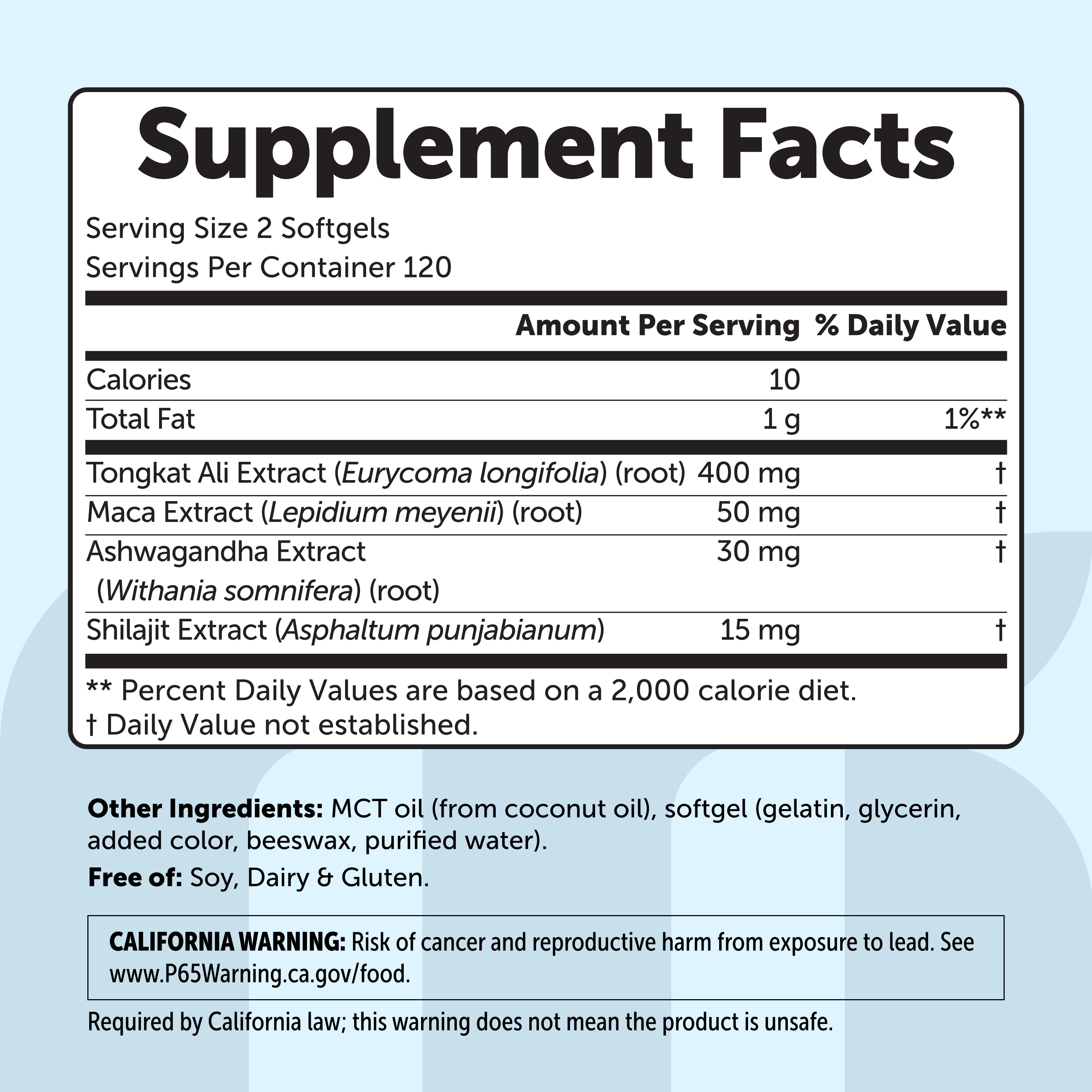 Micro Ingredients Tongkat Ali+ for Men with MCT Oil, 240 Softgels
