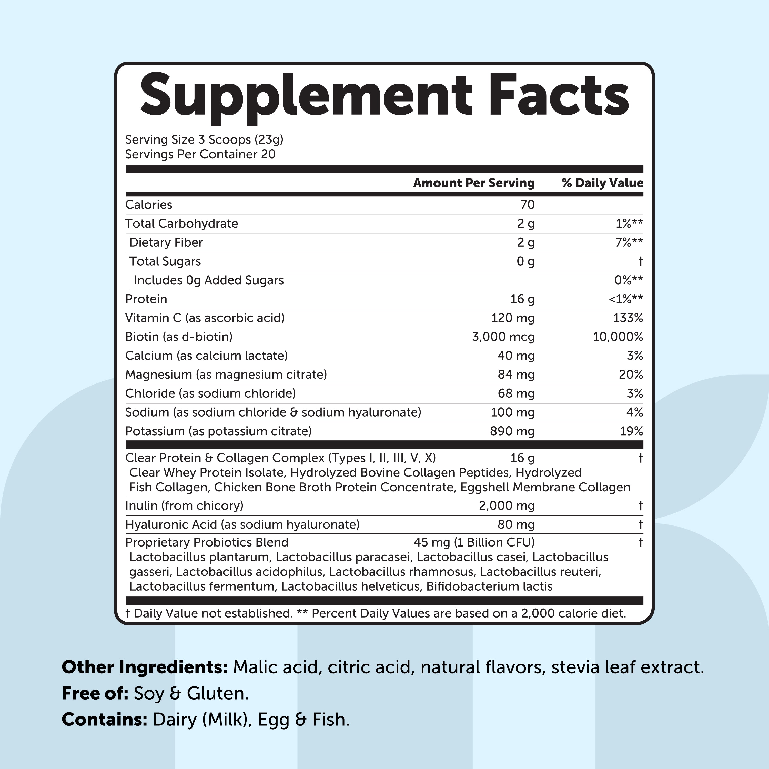Micro Ingredients Clear Protein+ Powder 461g (Strawberry Flavor)