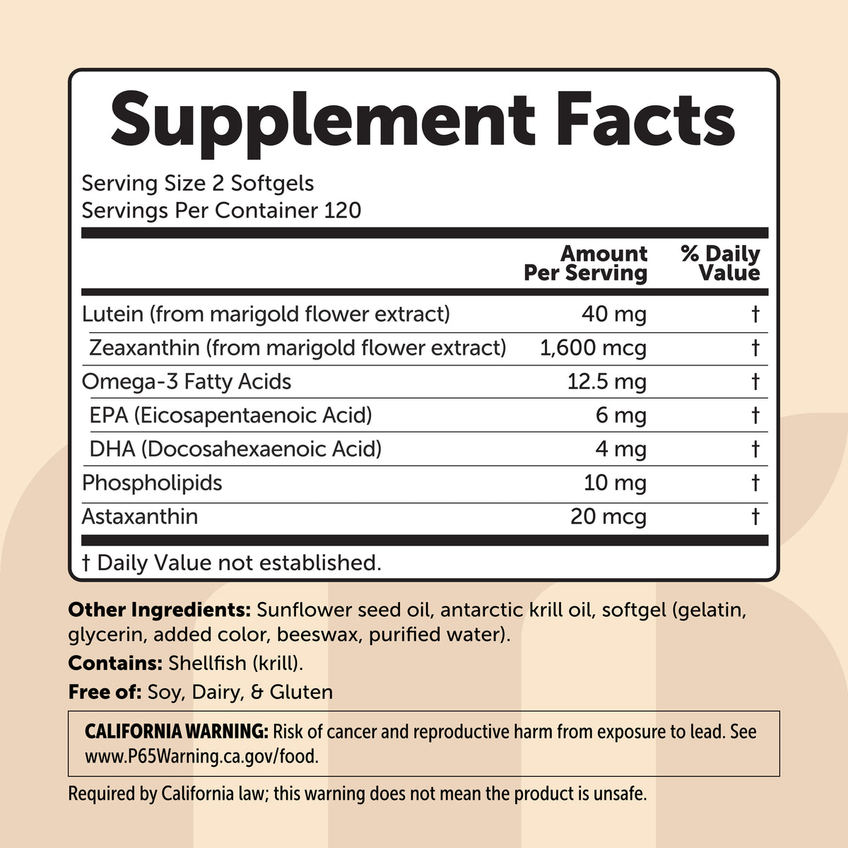 Micro Ingredients Lutein & Zeaxanthin Softgels
