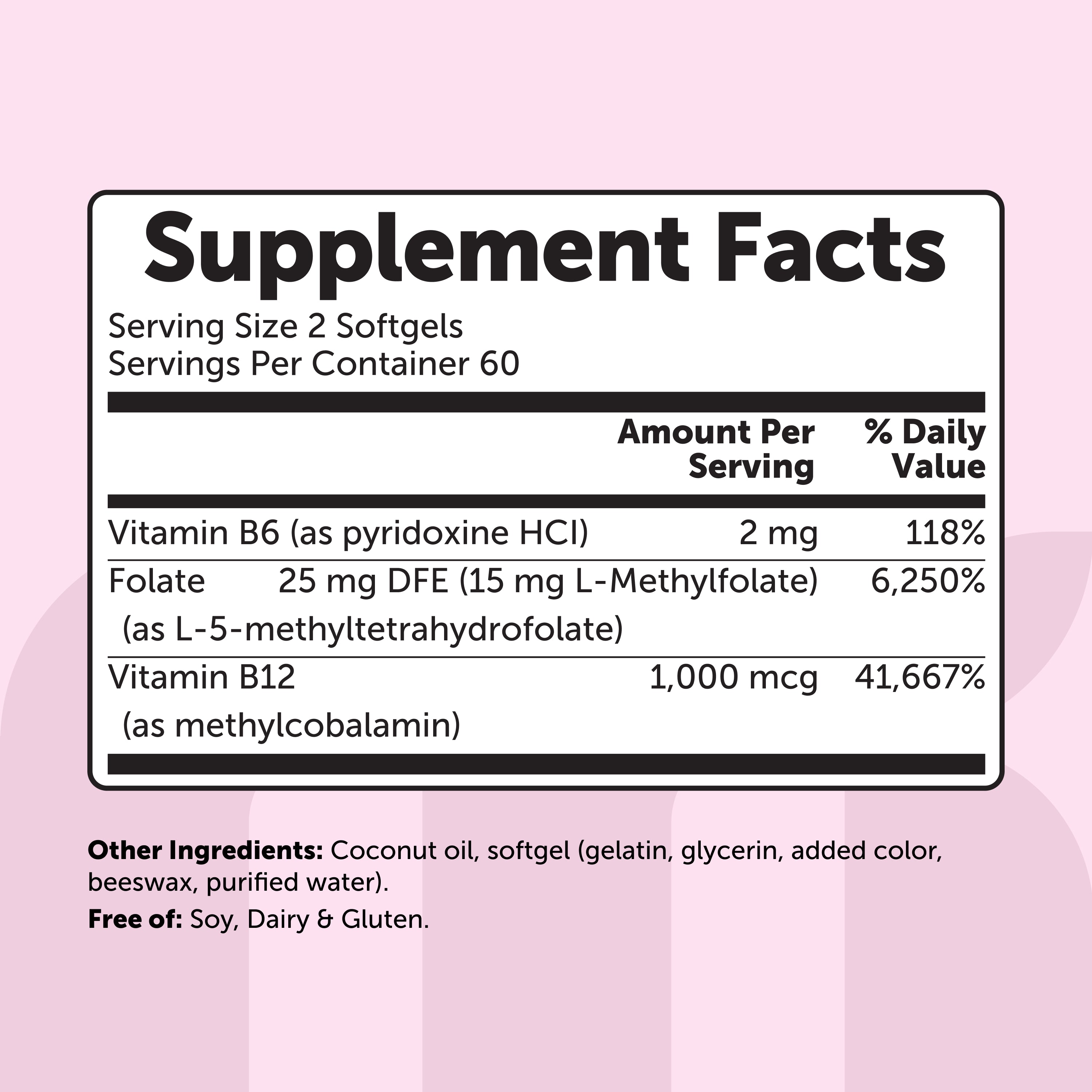 Micro Ingredients L-Methylfolate 5-MTHF 15mg with Coconut Oil, 120 Softgels