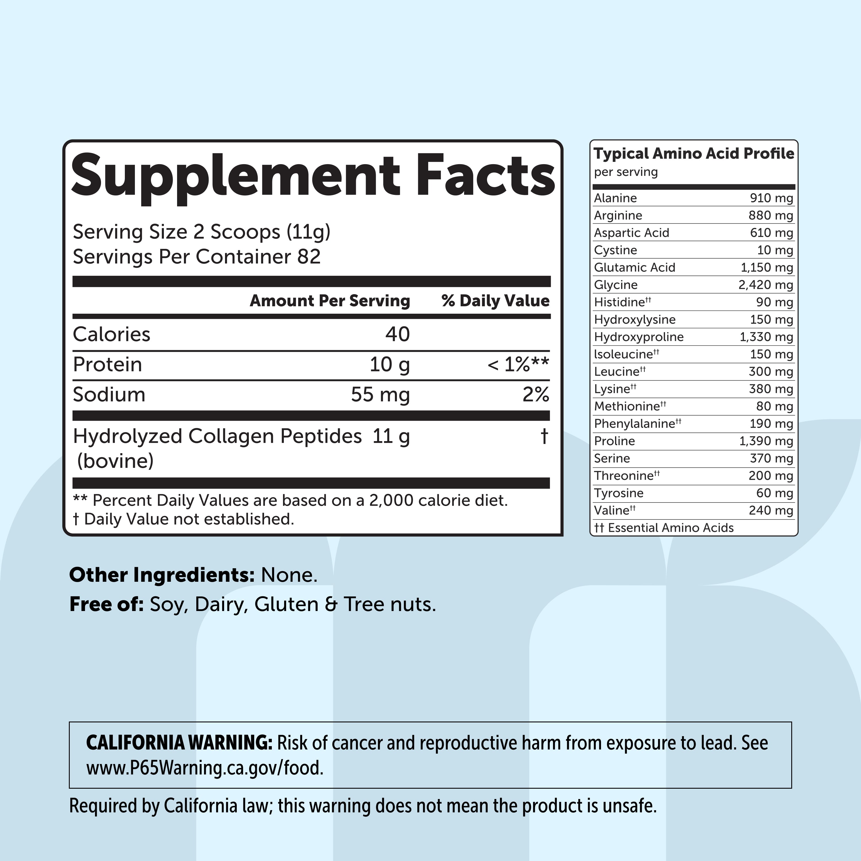 Micro Ingredients Bovine Collagen Peptides Powder, 2lb