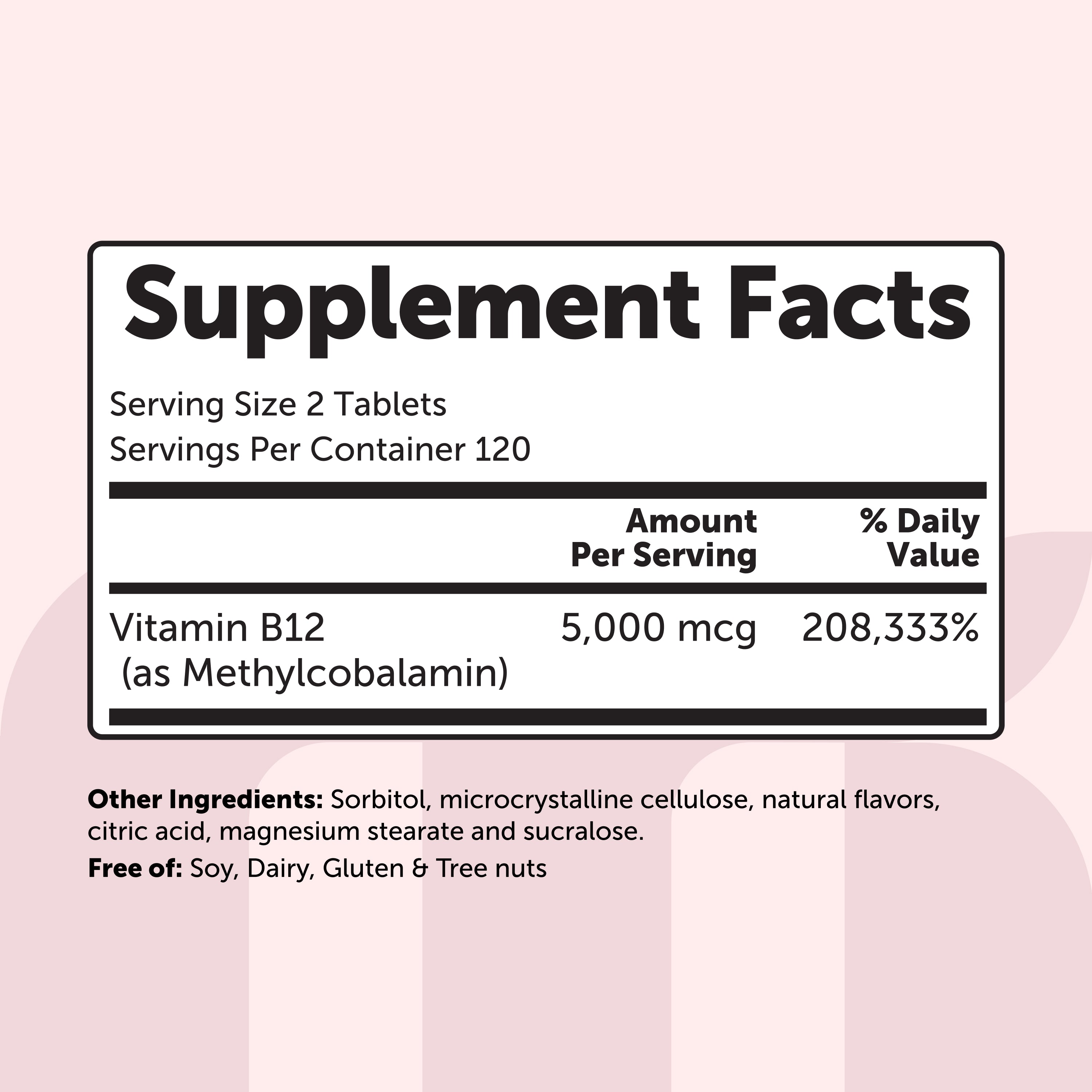 Micro Ingredients Vitamin B12 5000mcg | Methyl B12 Active Form – 240 Chewable Tablets