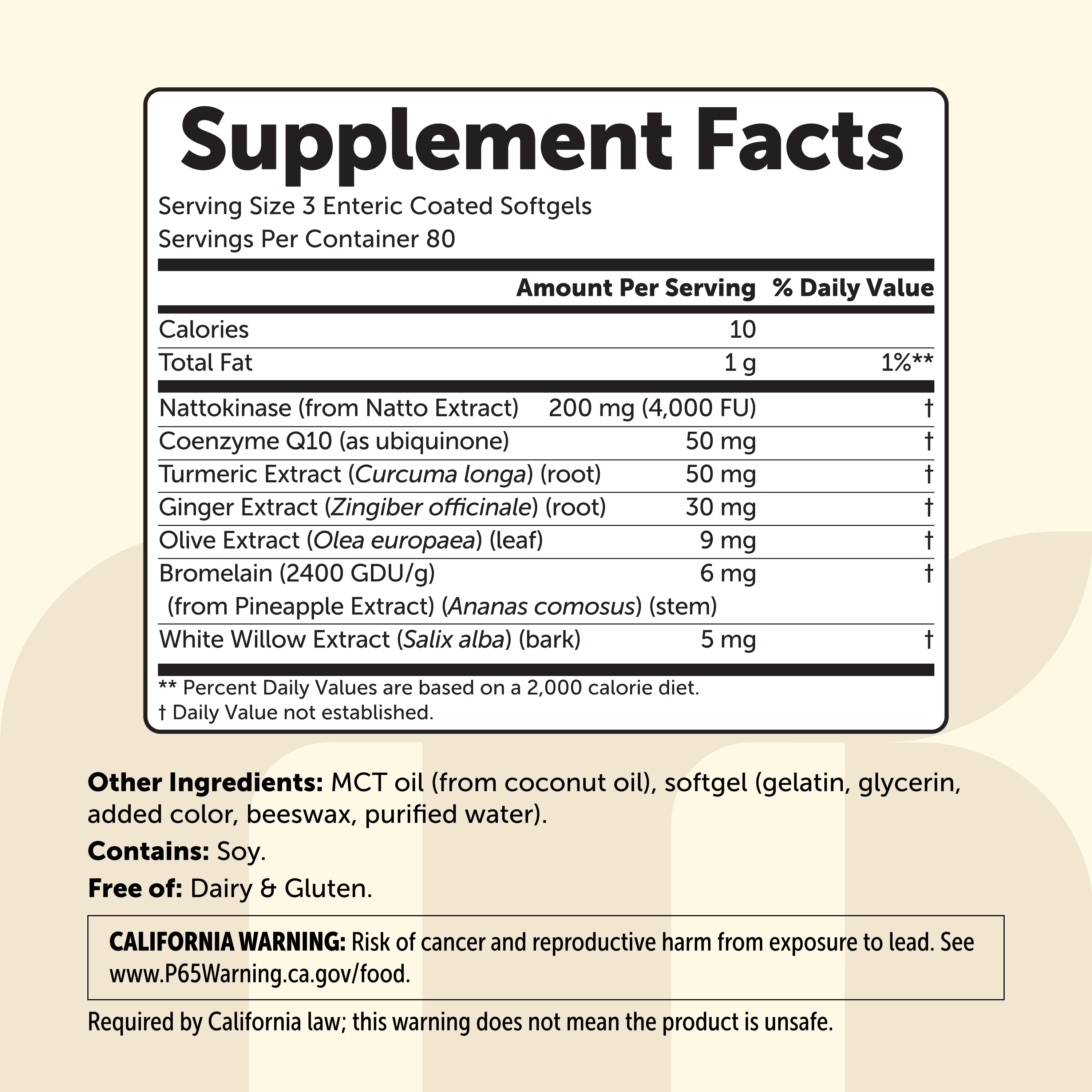 Micro Ingredients Nattokinase 4,000 FU Equivalent, Enteric Coated Softgels with MCT Oil