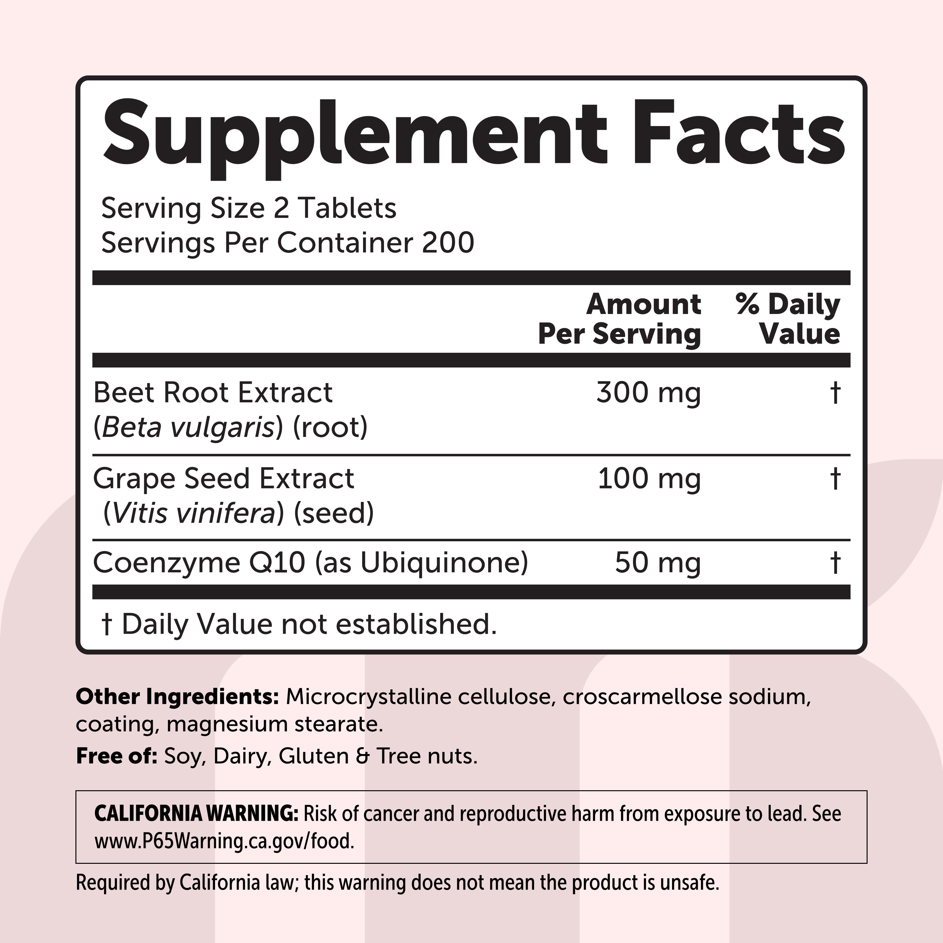 Micro Ingredients Beet Root 3-in-1 Complex with Grape Seed Extract & CoQ10, 400 Tablets