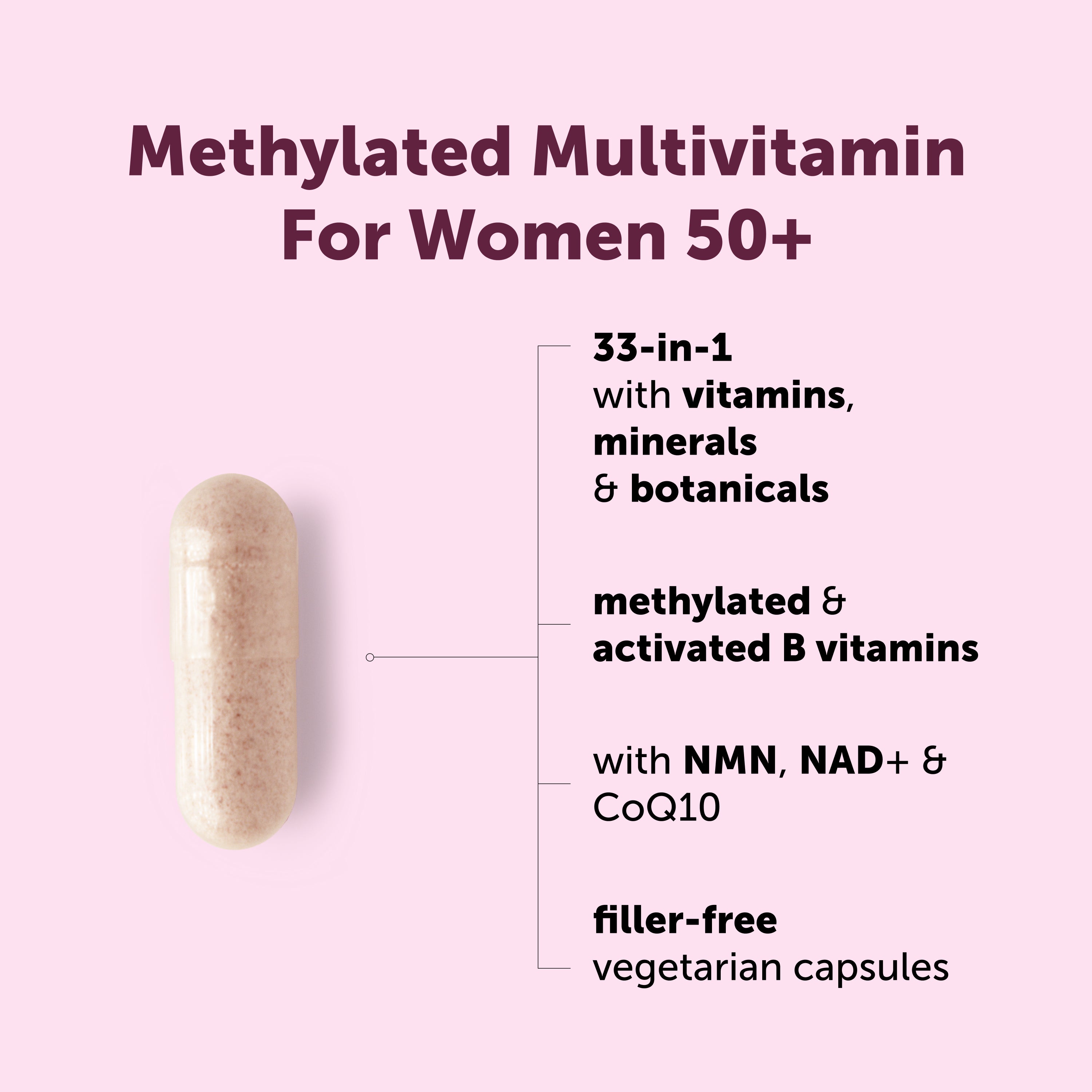 Micro Ingredients Methylated Multivitamin for Women 50+, 240 Vegetarian Capsules