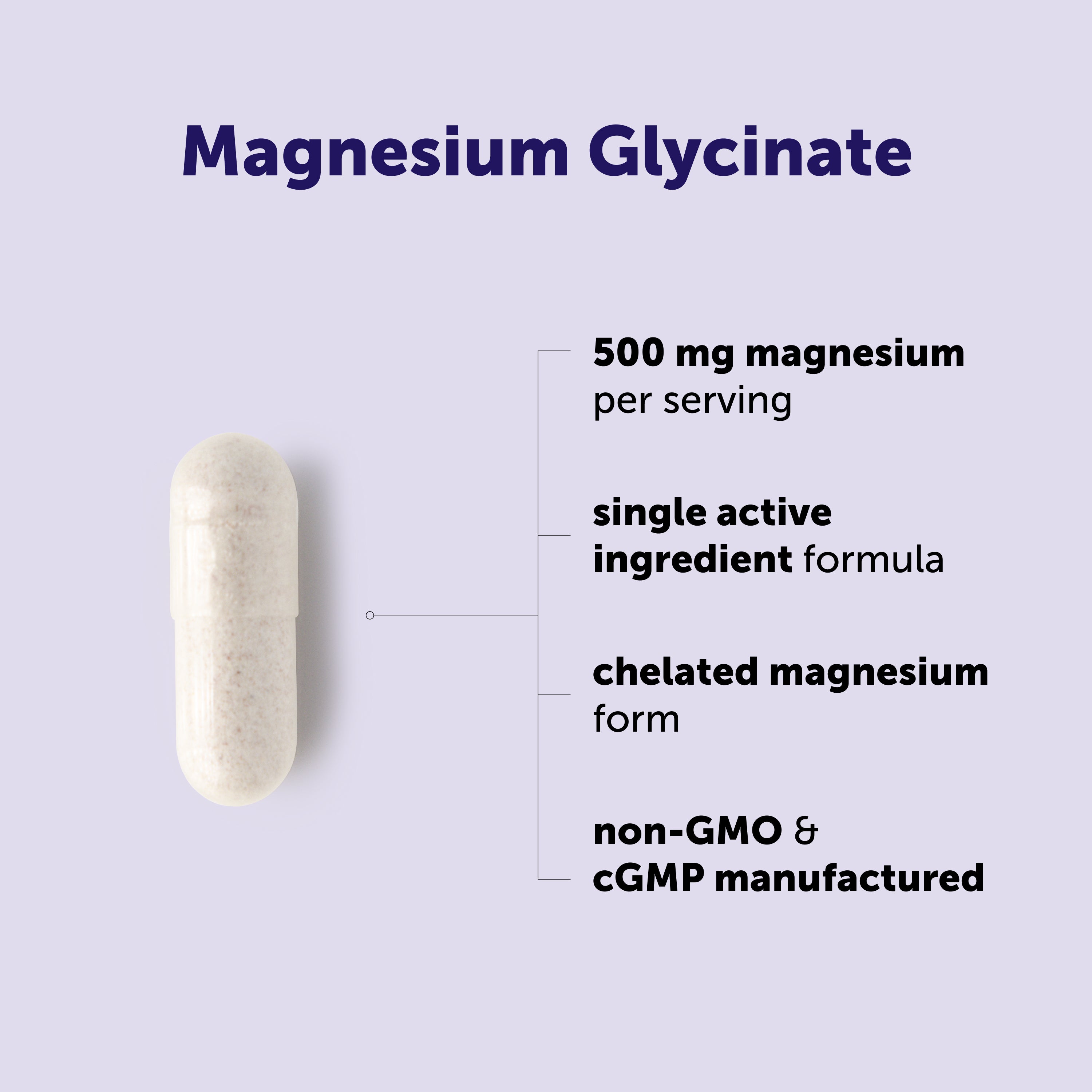 Micro Ingredients Magnesium Glycinate 500 mg Per Serving, 120 Capsules