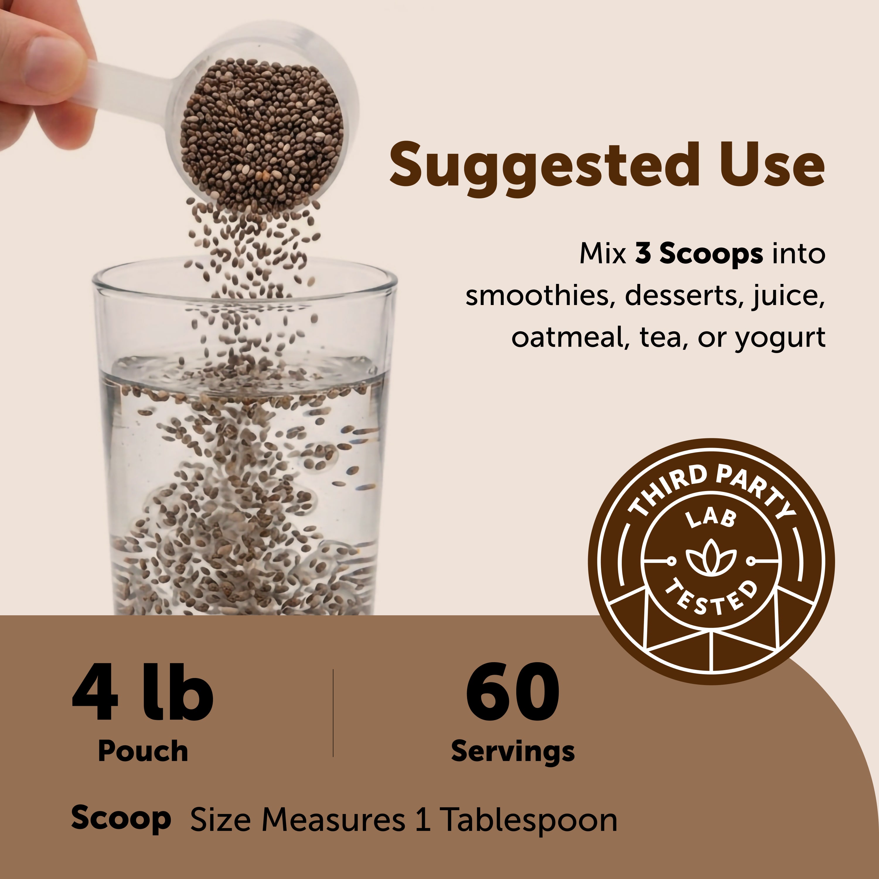 Micro Ingredients Organic Chia Seeds, 4 LB