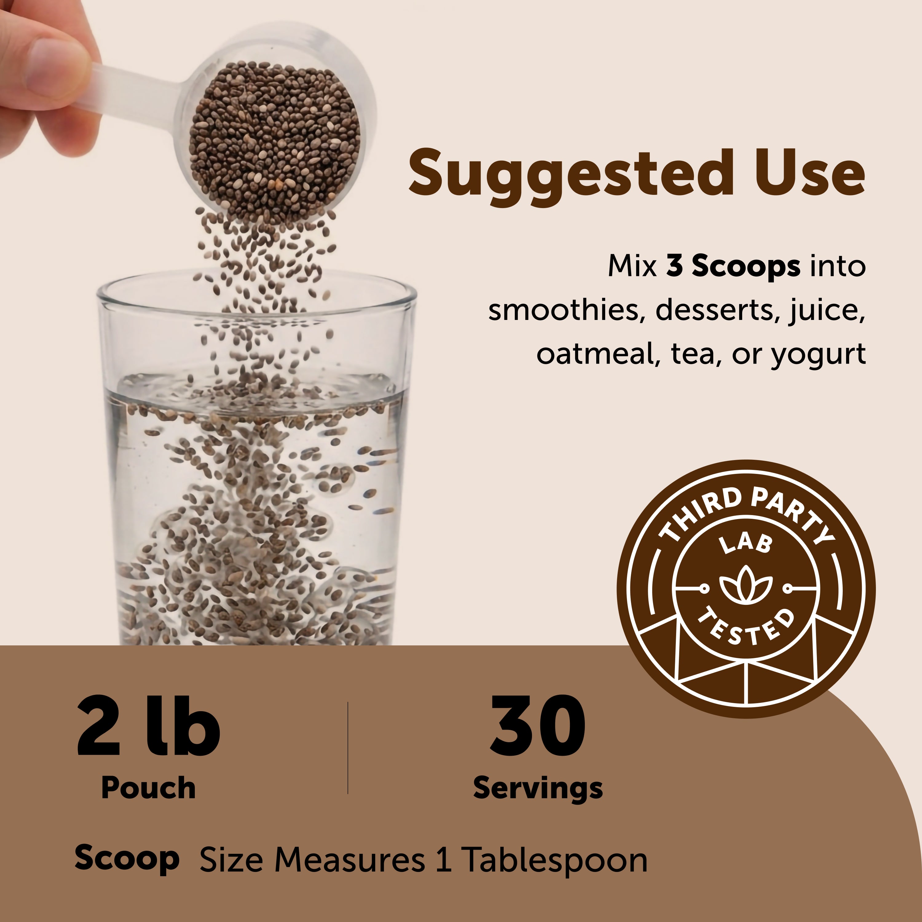 Micro Ingredients Organic Chia Seeds, 2 LB