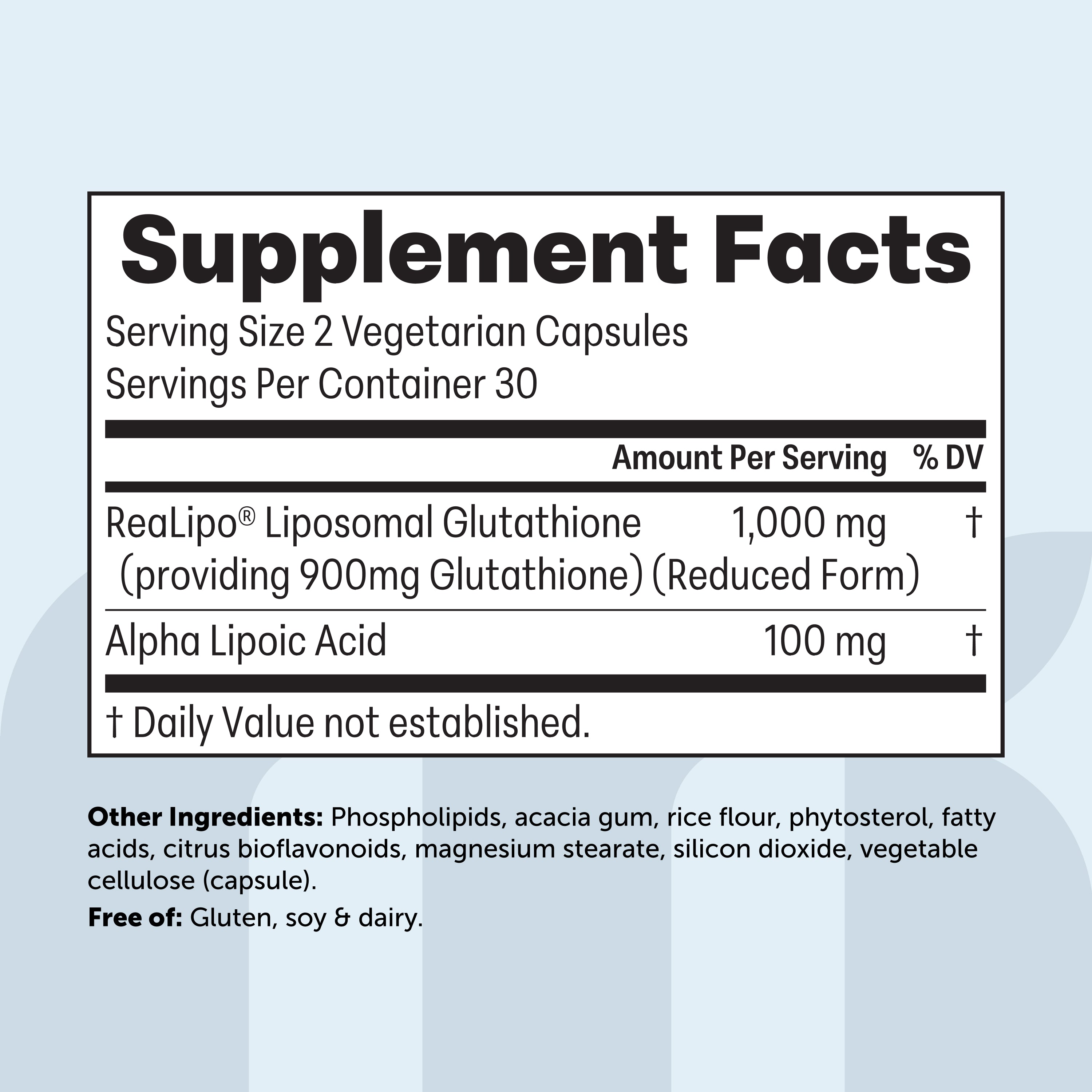 Micro Ingredients Liposomal Glutathione 1000mg with Alpha Lipoic Acid, 60 vegetarian capsules