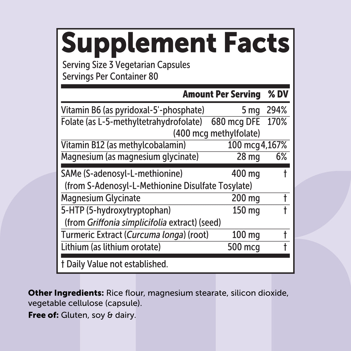 Micro Ingredients SAMe 8 in 1 Complex, 240 Vegetarian Capsules