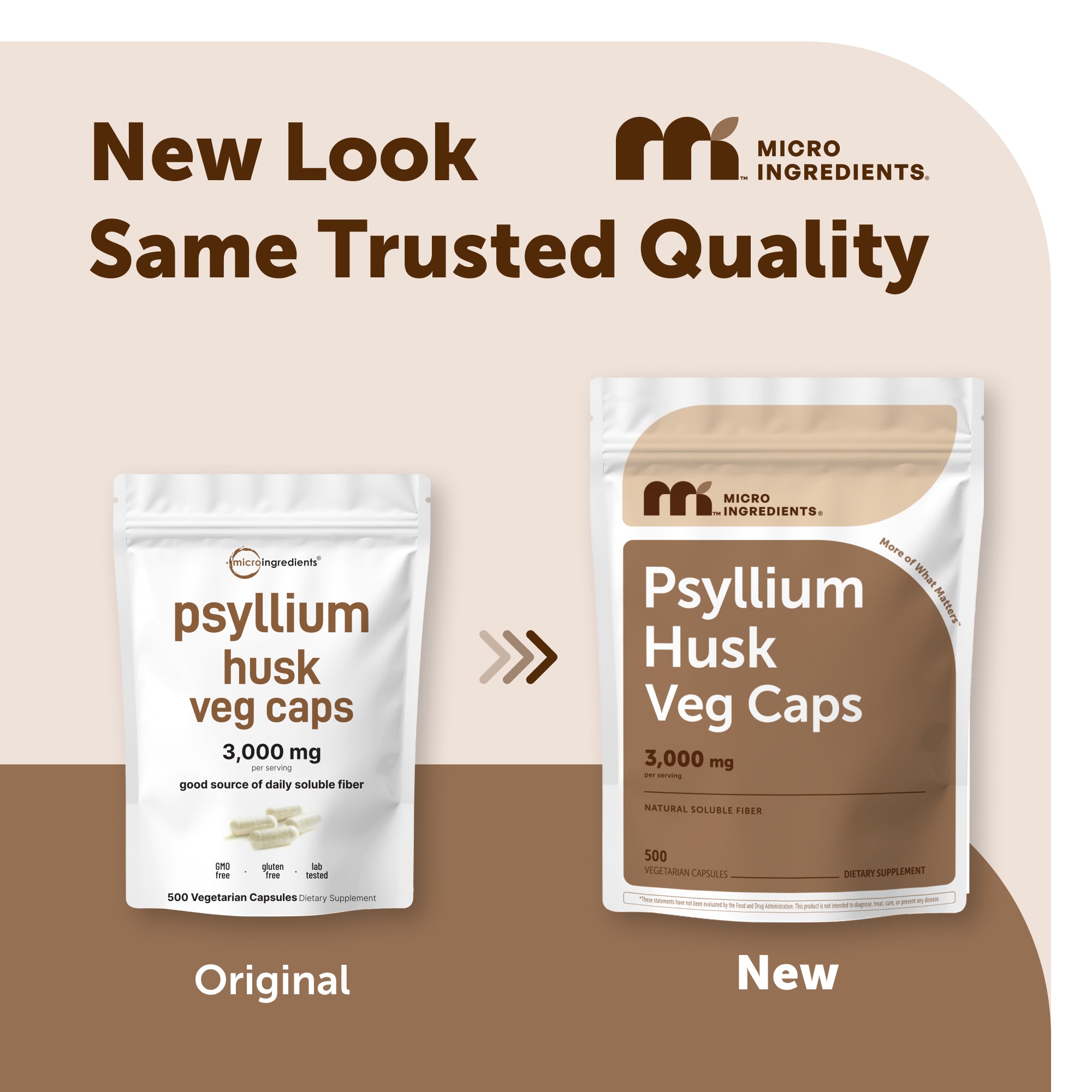 Micro Ingredients Psyllium Husk Veg Caps 3,000mg, 500 Capsules