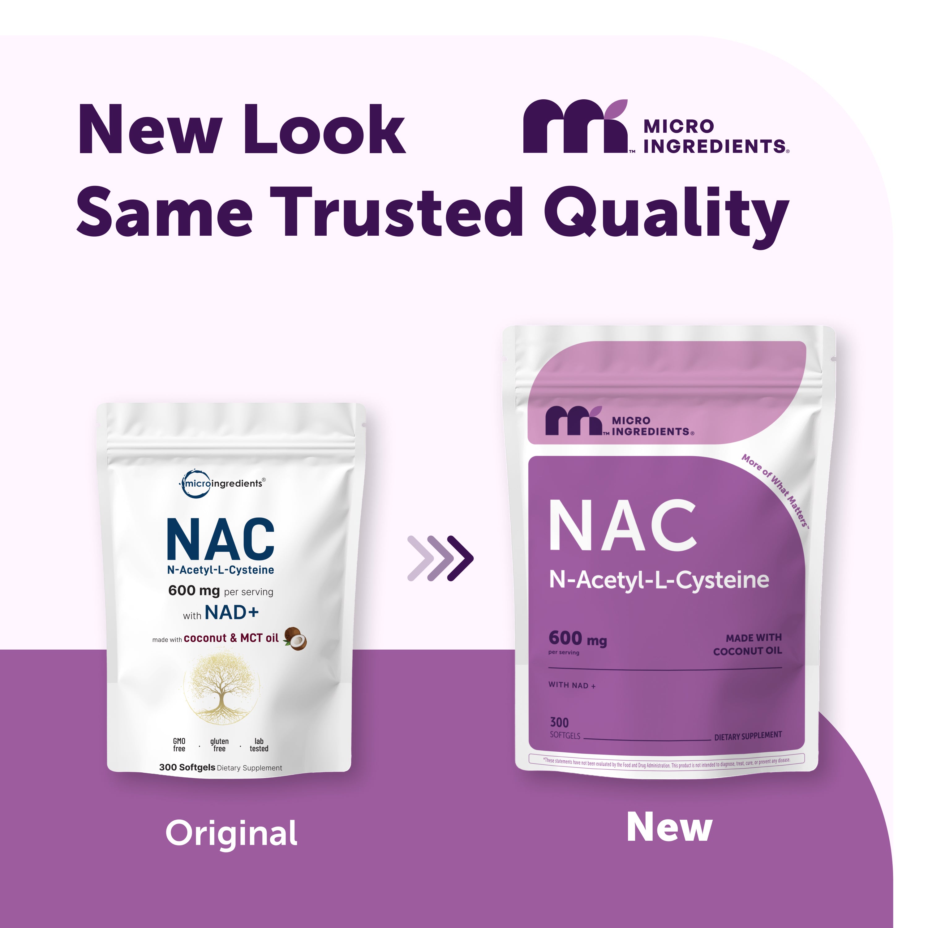 Micro Ingredients NAC 600mg with NAD+, N-Acetyl L-Cysteine + Nicotinamide + MCT Oil, Cellular Energy & Antioxidant Support