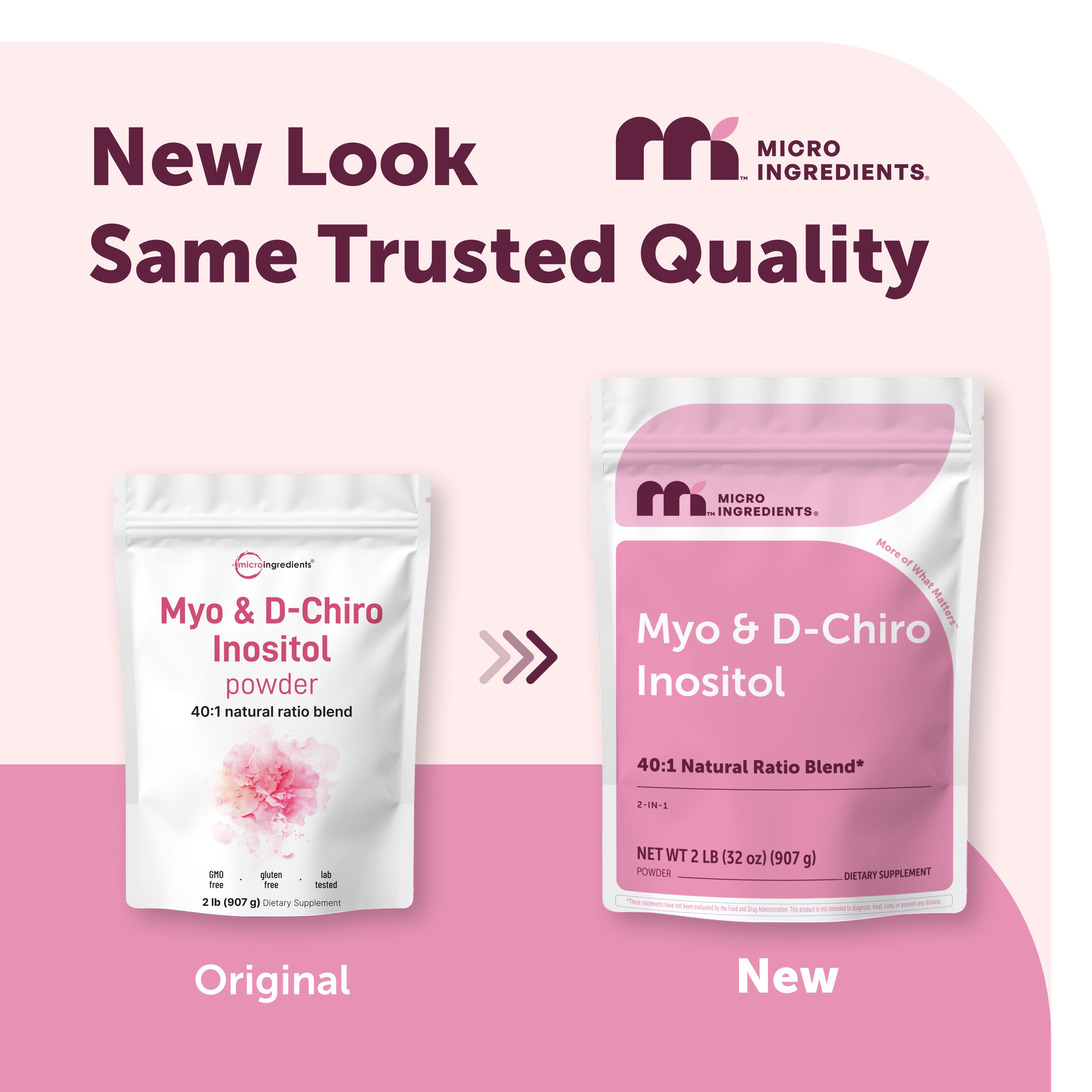 Micro Ingredients Myo & D-Chiro Inositol Powder, Hormonal Balance & Ovarian Support