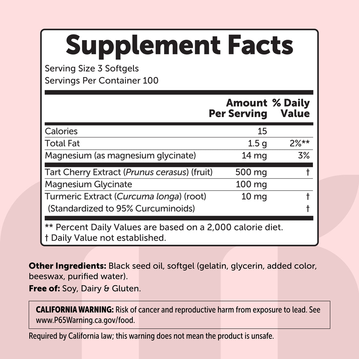 Micro Ingredients Tart Cherry+ with Black Seed Oil, 300 Softgels
