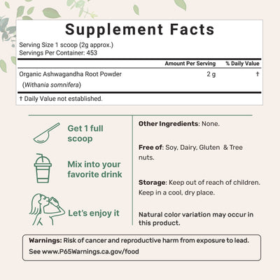 Micro Ingredients Organic Ashwagandha Root Powder