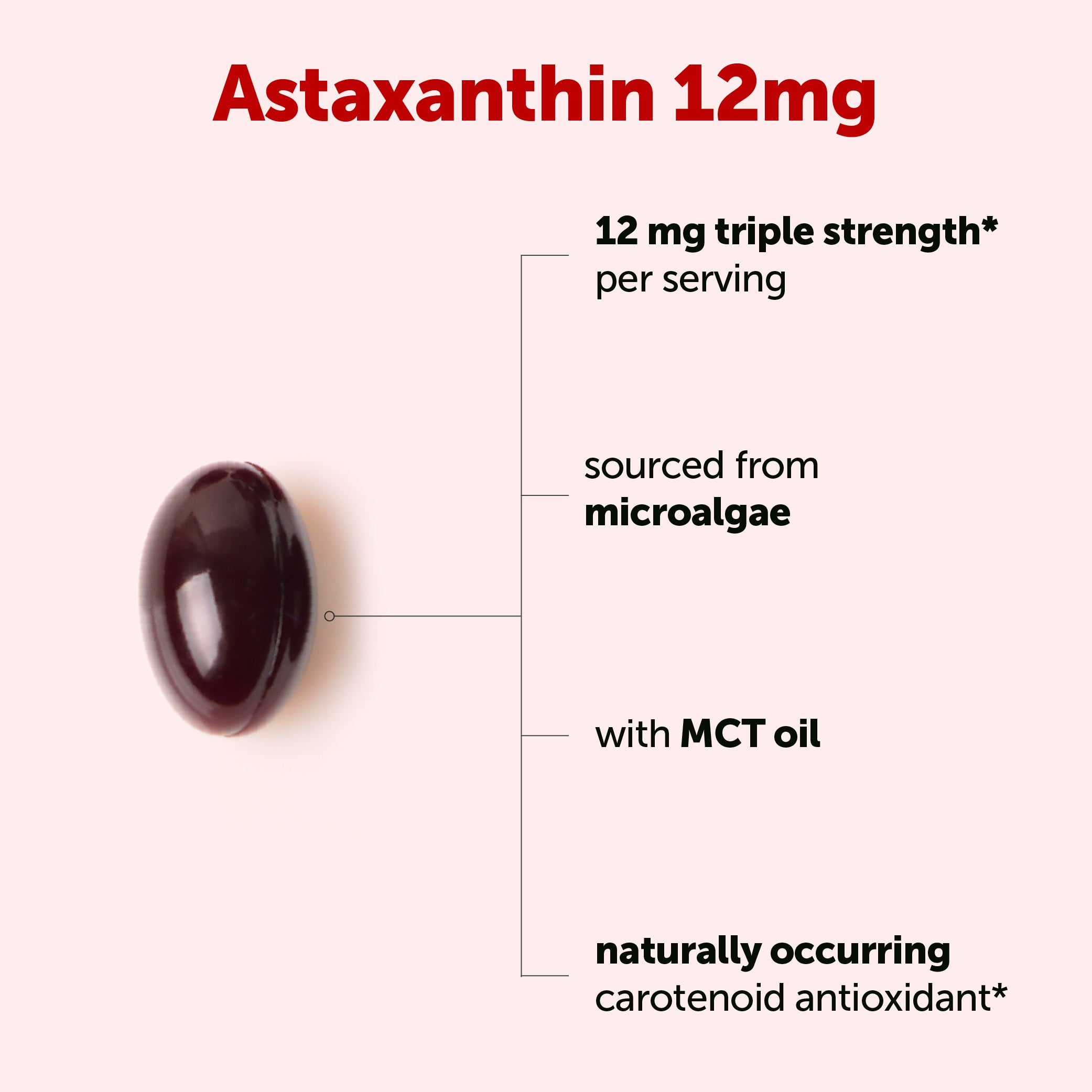 Micro Ingredients Astaxanthin 12mg, 120 softgels, tanning pills, Strength Carotenoids Skin Supplement w. 100% Natural Astaxanthin from MicroAlgae