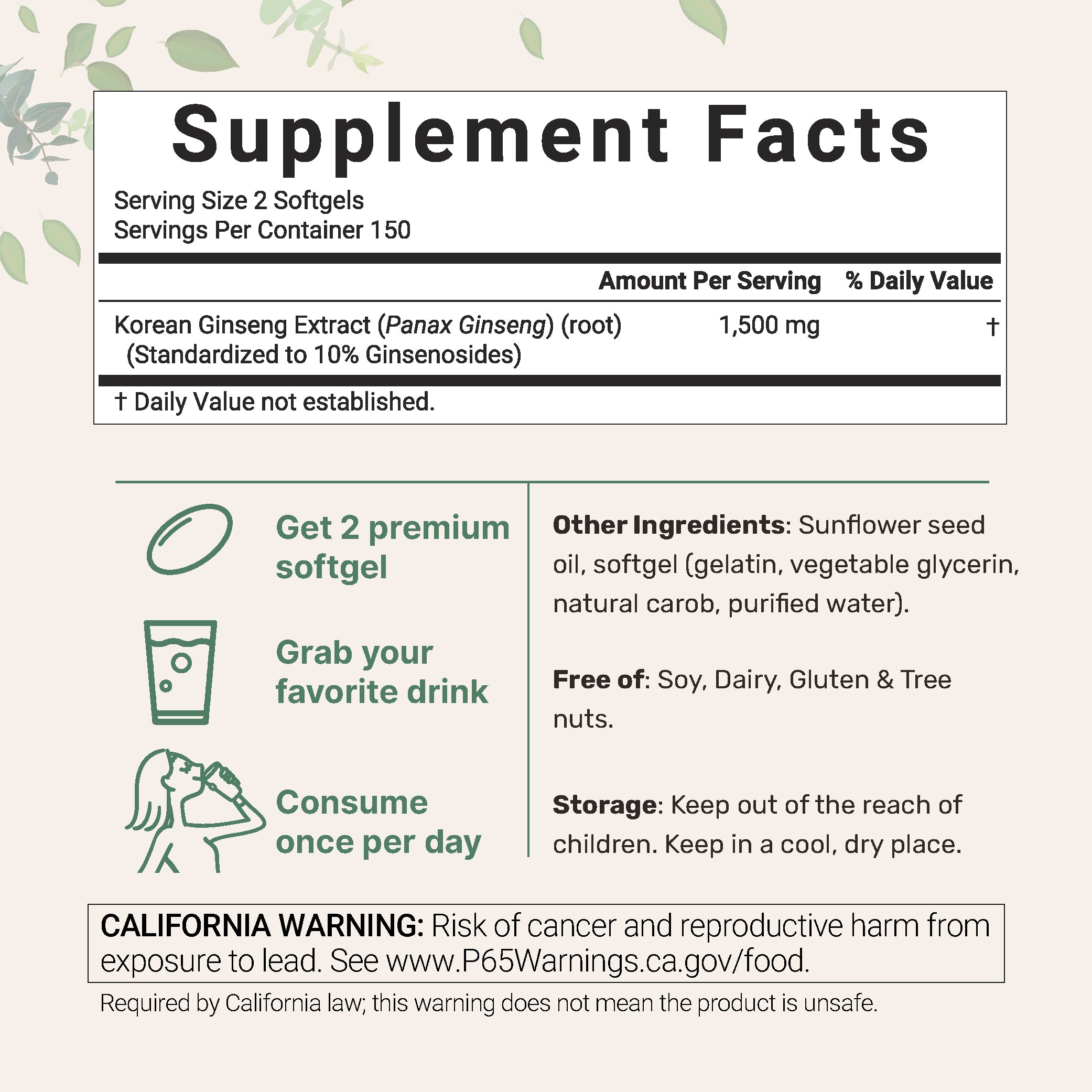 Micro Ingredients Panax Ginseng, 300 Softgels