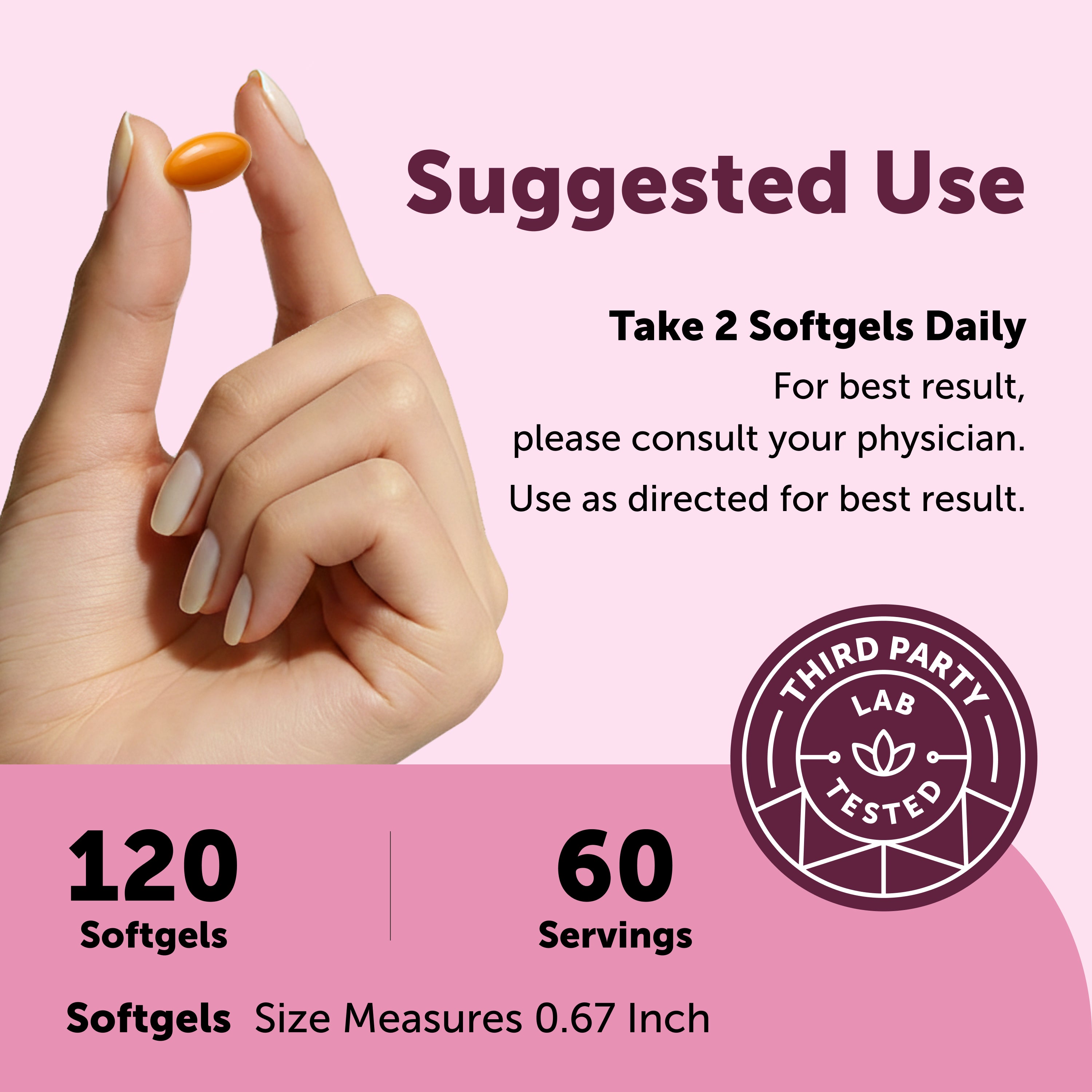 Micro Ingredients L-Methylfolate 5-MTHF 15mg with Coconut Oil, 120 Softgels